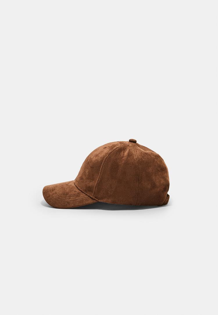 faux suede cap