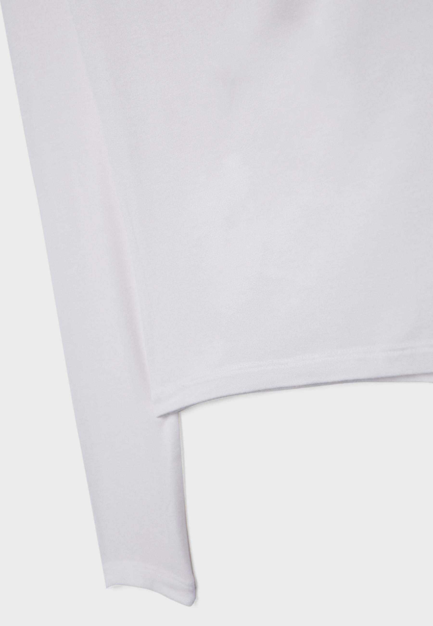 Asymmetrical neckline top — Ecru