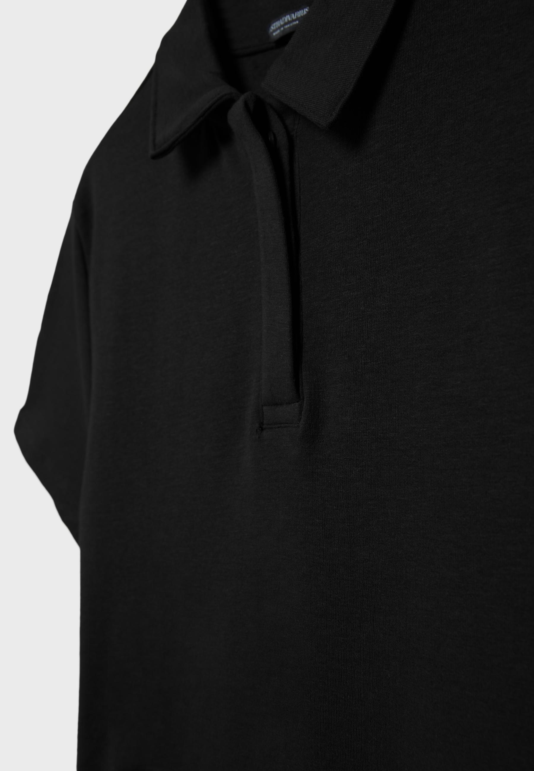Short sleeve polo T-shirt — Black