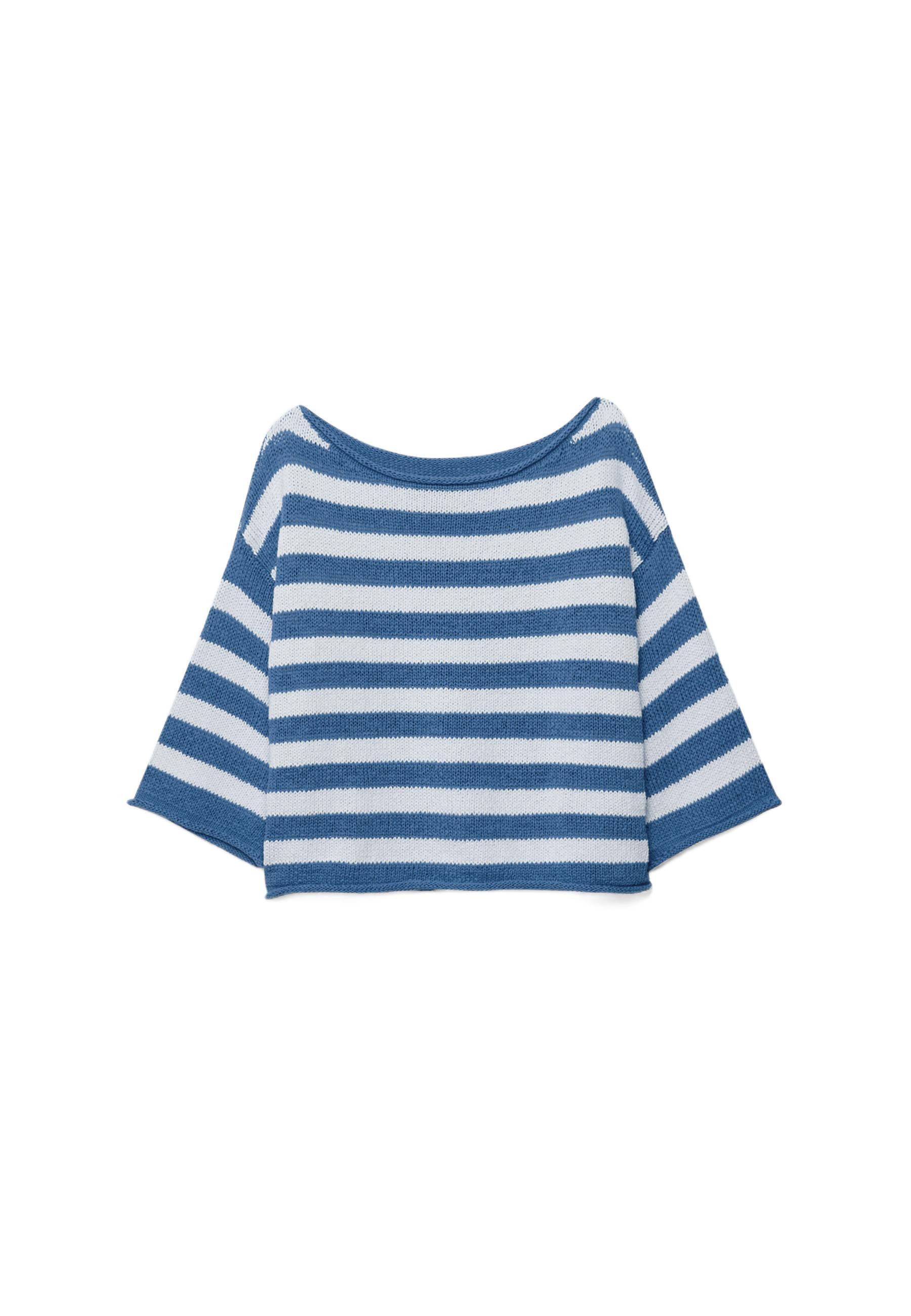 Boat neck knit sweater — Royal blue