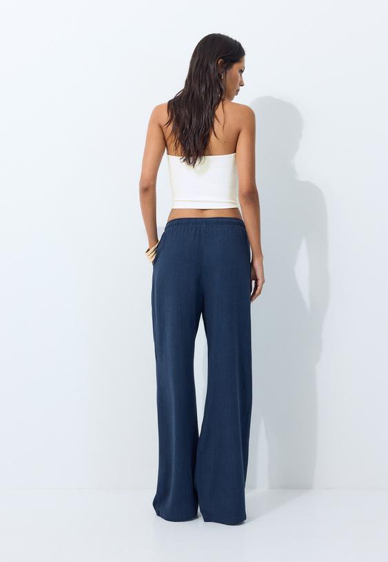 straightleg linenlook trousers