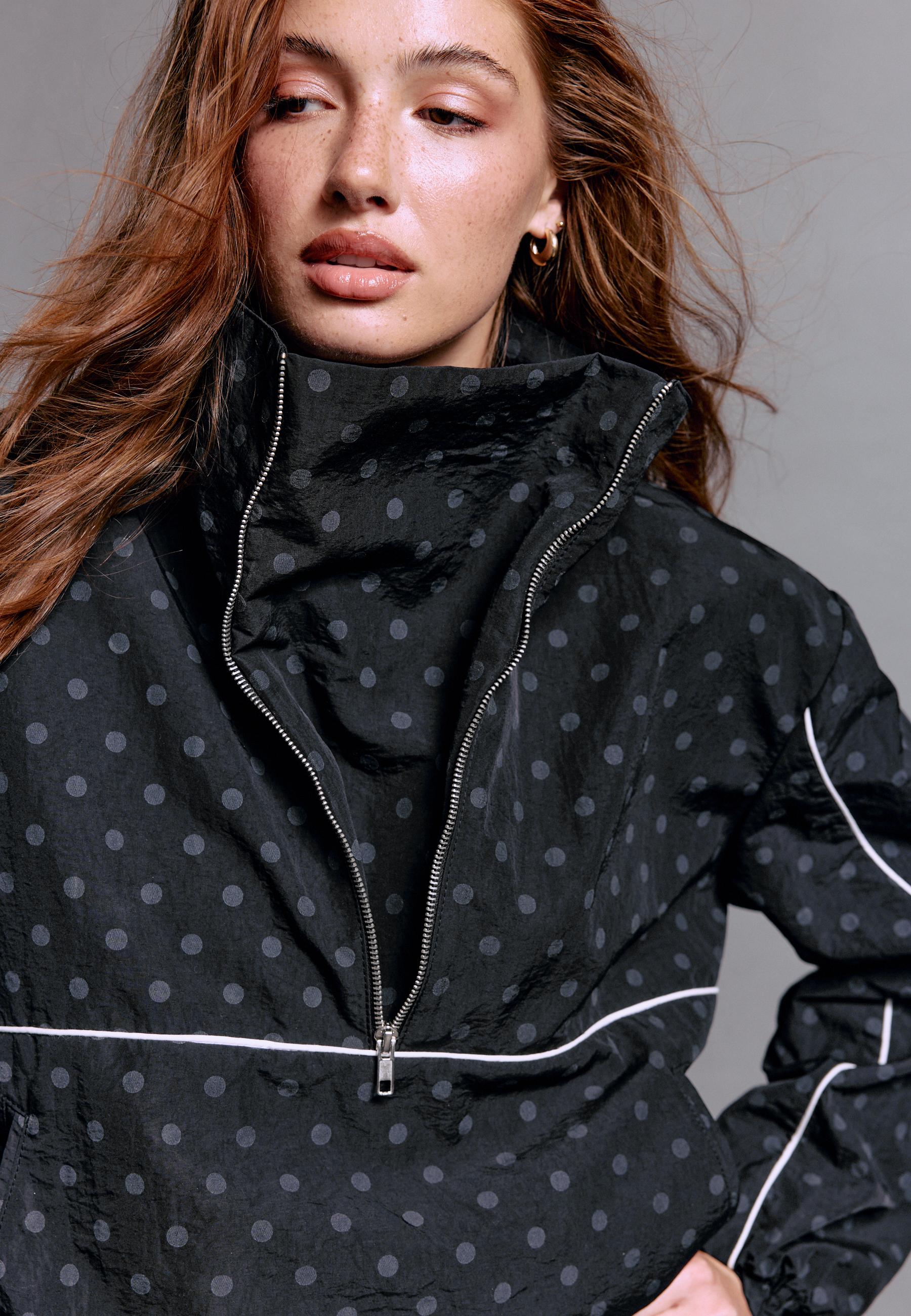 Technical polka dot windbreaker — TRANSPARENT