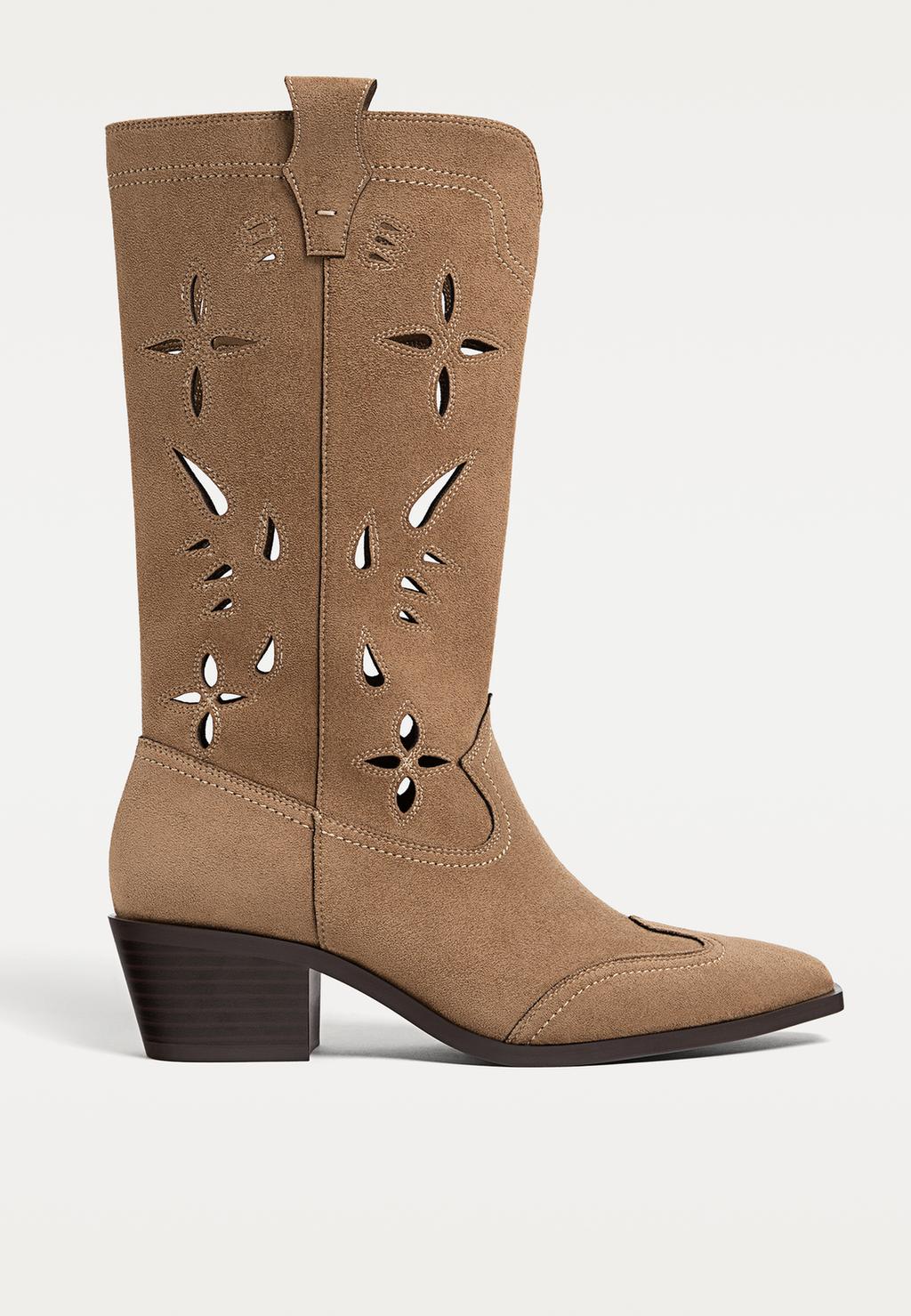 Openwork cowboy boots