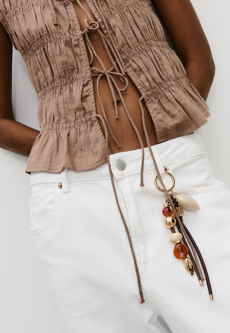 Stradivarius Μπρελόκ Με Καρδιά Και Χάντρες Χρυσαφί Os φωτογραφία