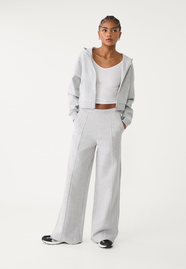 pantalon wide leg tacto suave