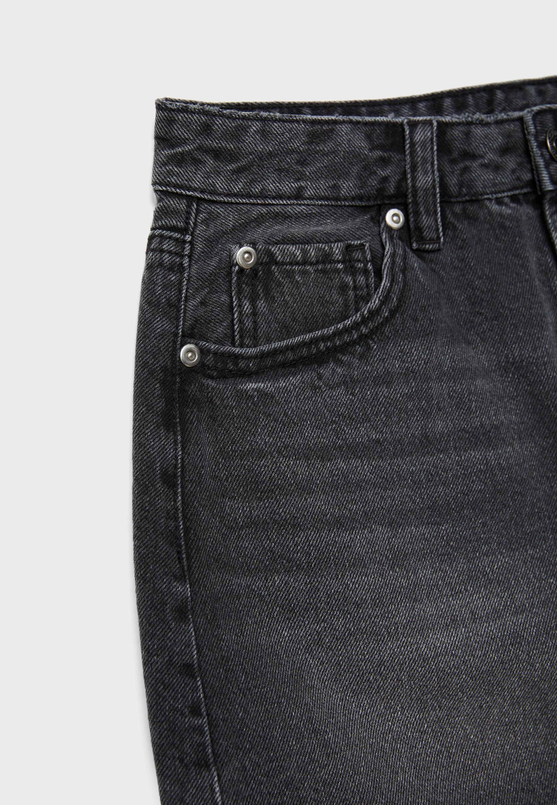 D60 basic denim mini skirt — BLACK DENIM WASH