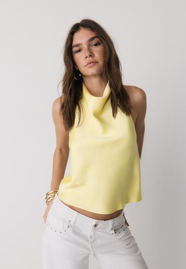 Saten halter top - Görsel 18
