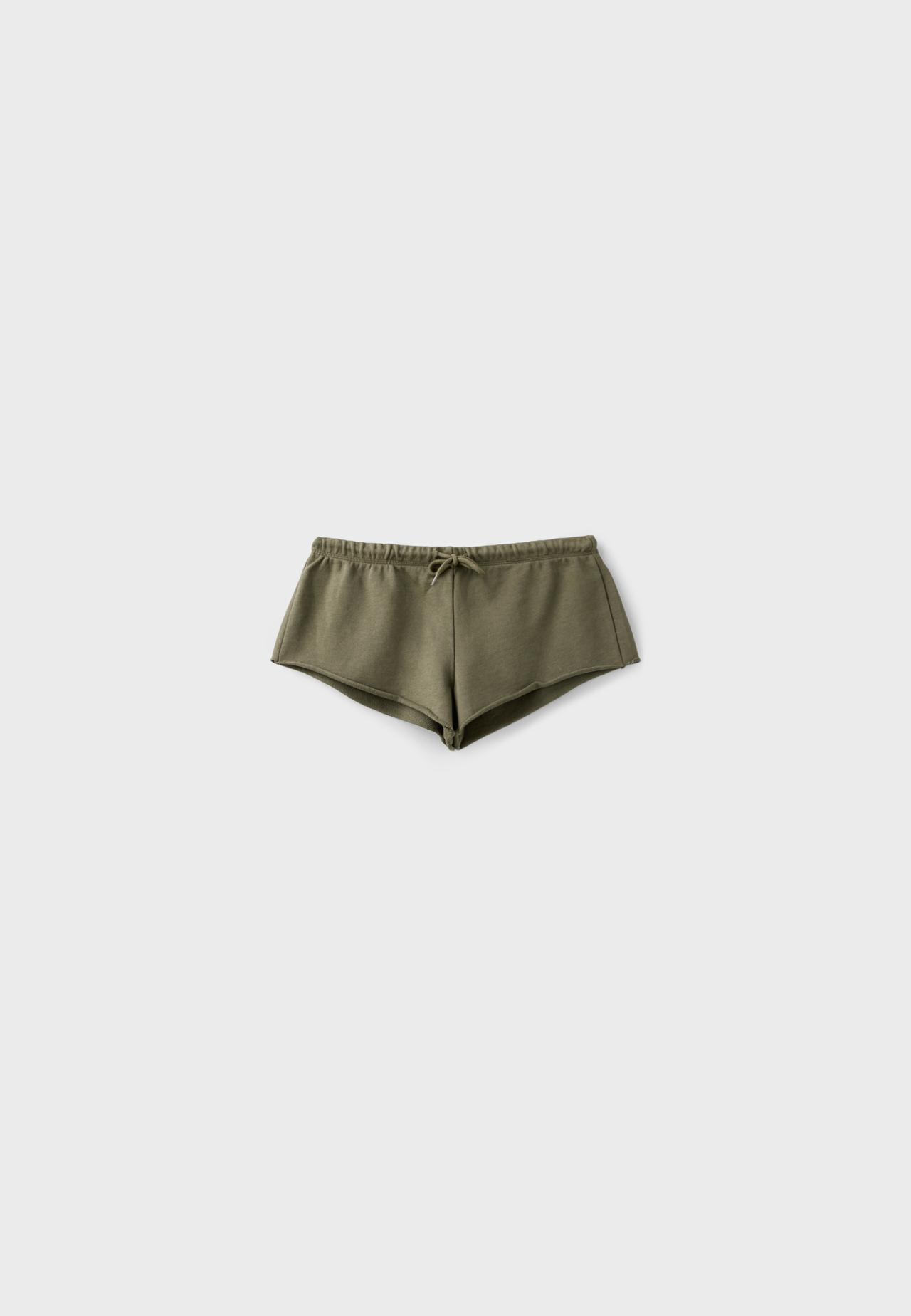 Mini plush shorts — Khaki