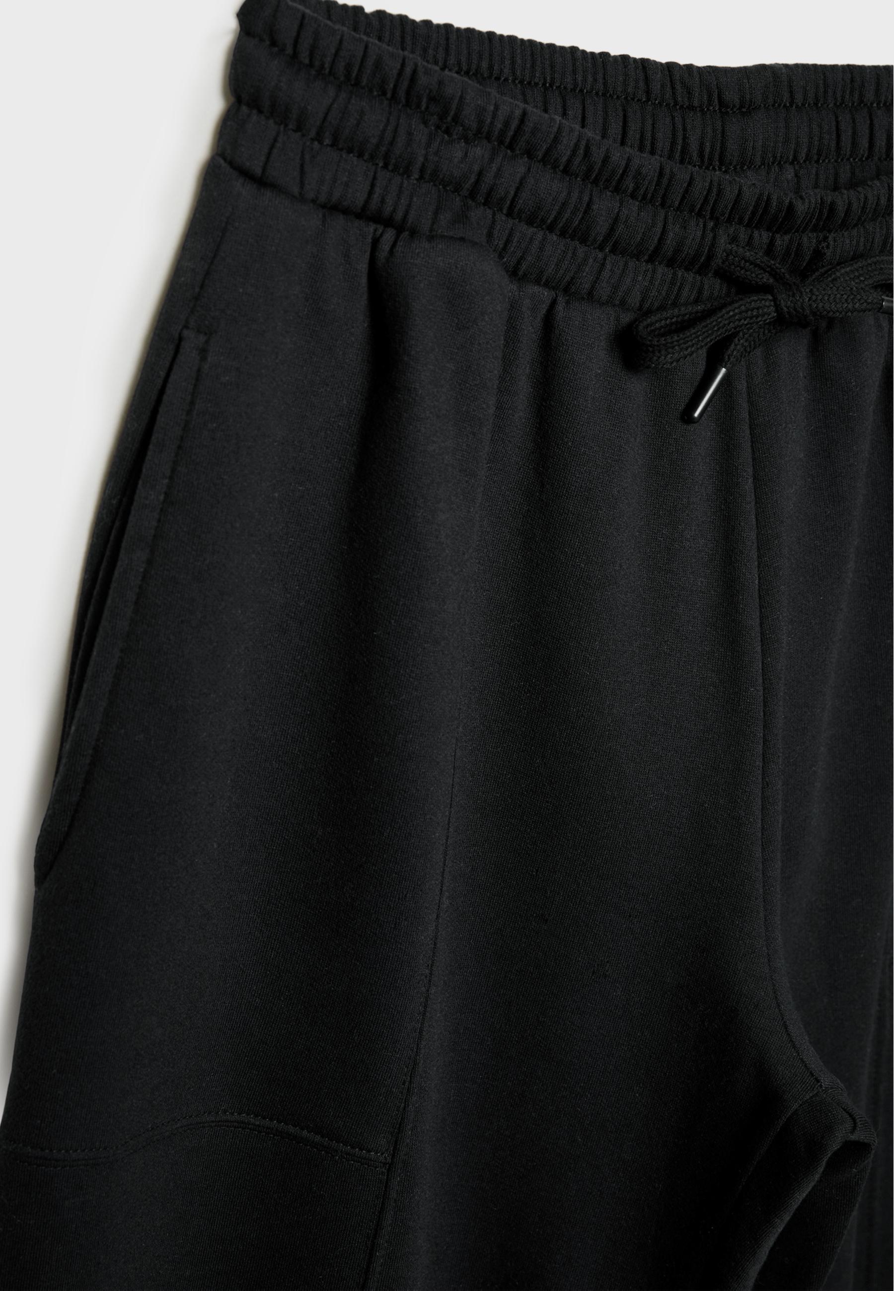 Plush balloon jogger trousers — Black