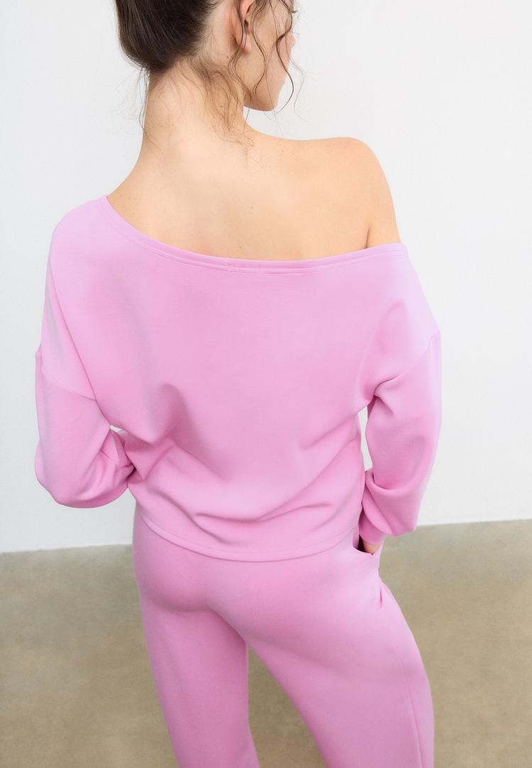 sudadera hombro descubierto tacto suave