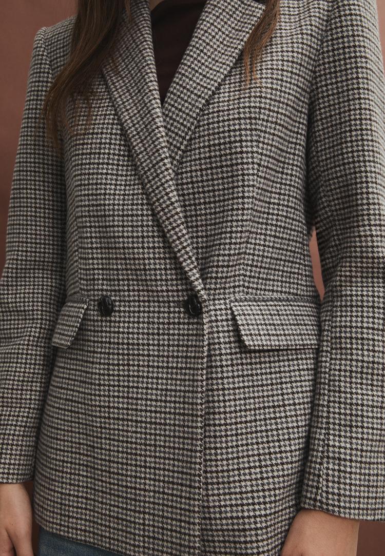 regular blazer met ruiten