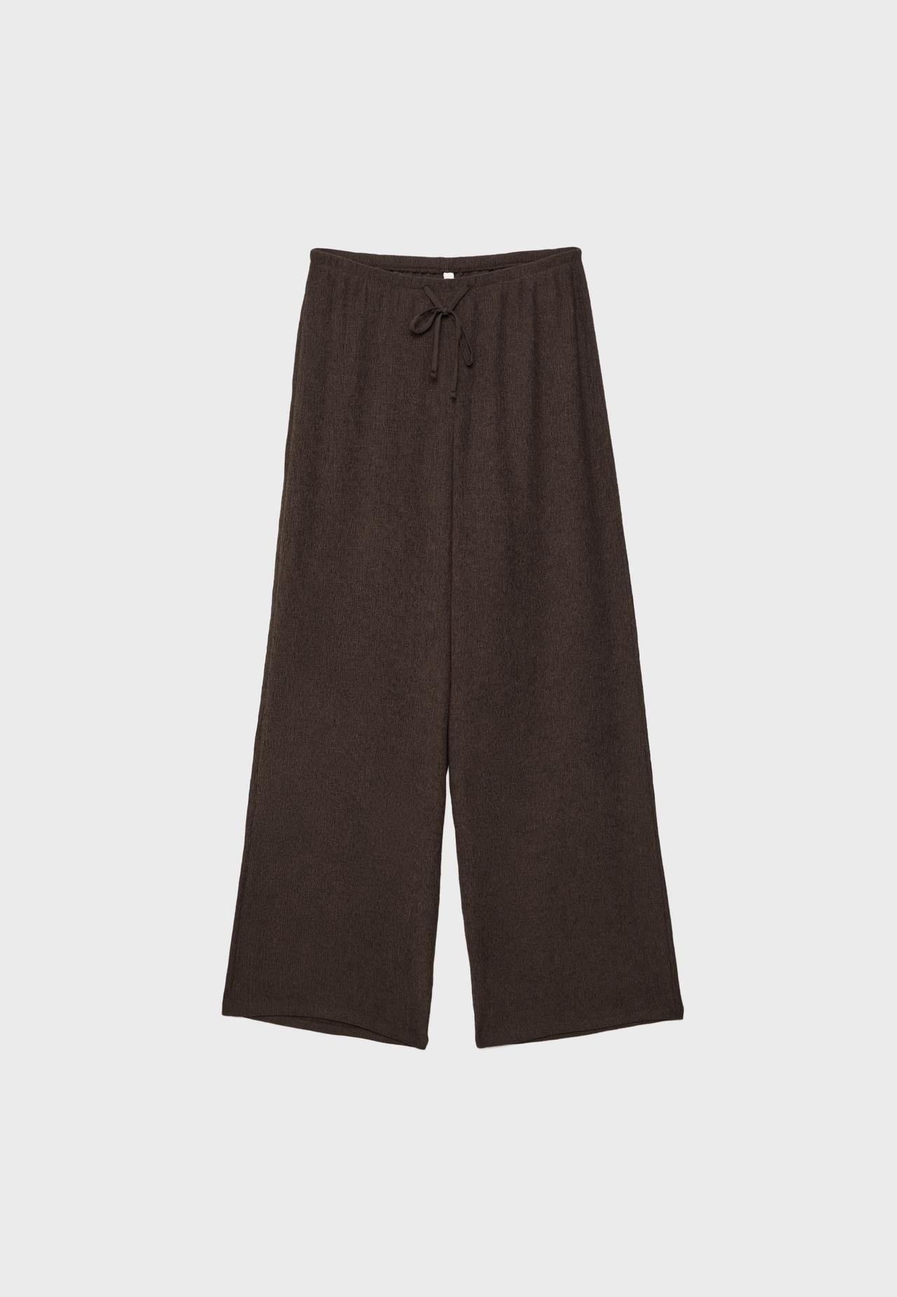 Creased-effect straight trousers — Brown
