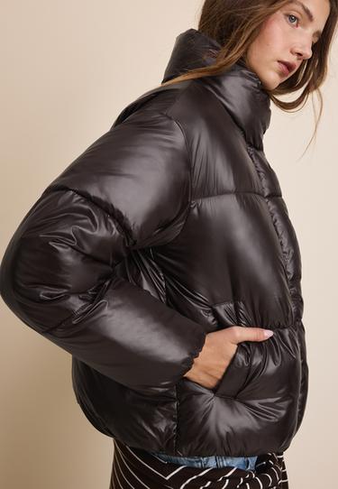 Shiny padded jacket — Brown 6