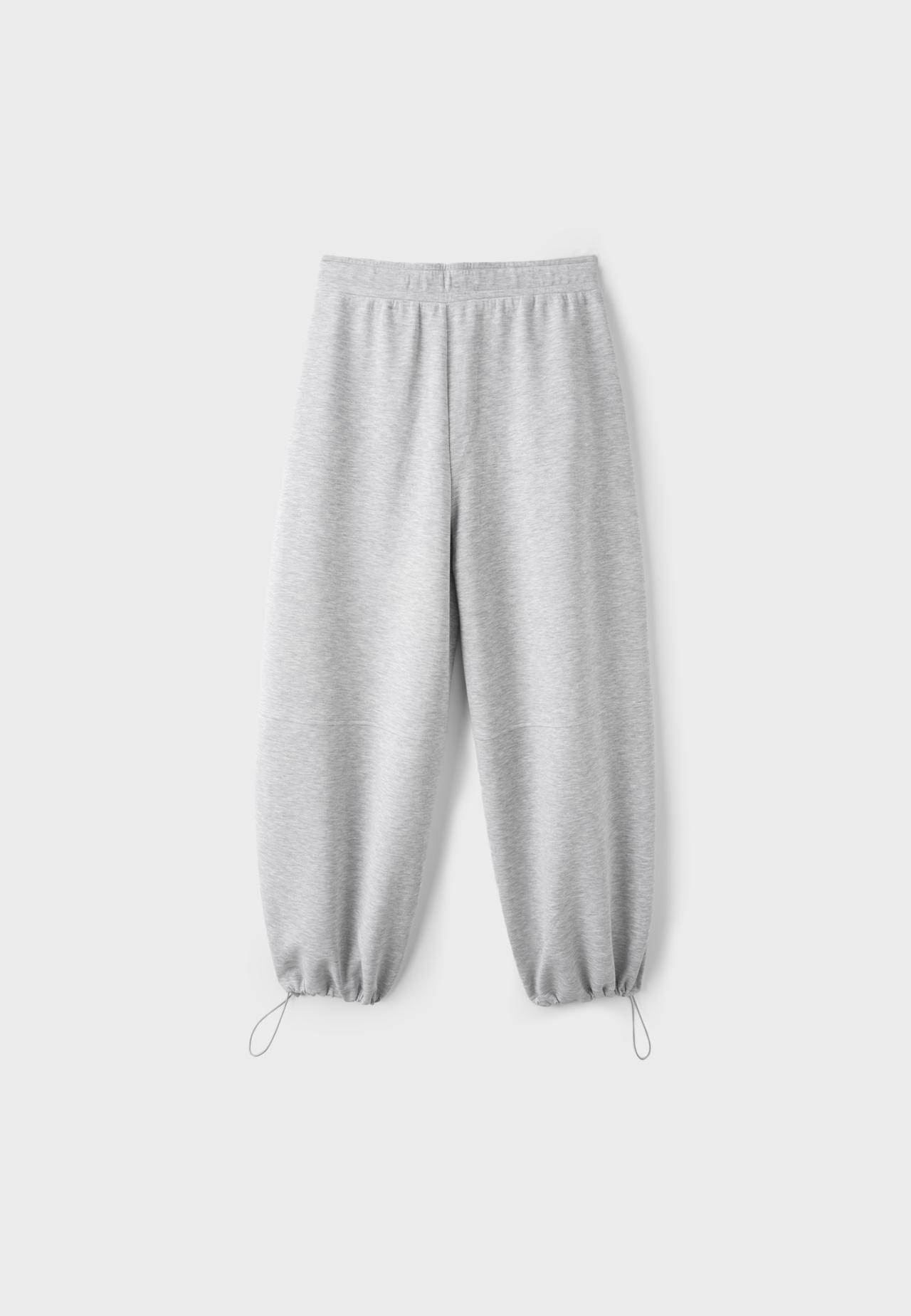 Soft-touch barrel jogger trousers with stoppers — Grey melange