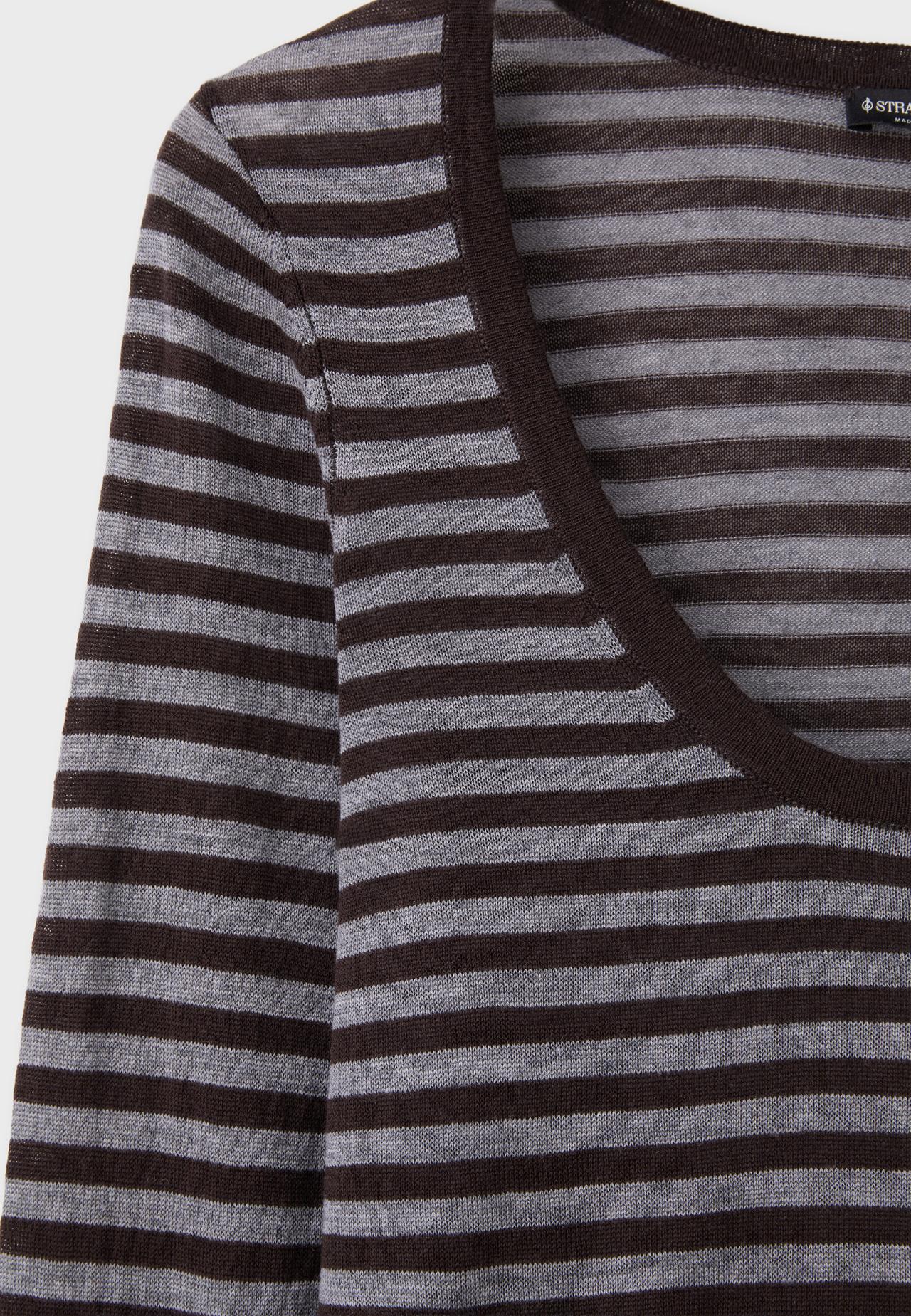 Basic wool and silk round neck jumper — Brown