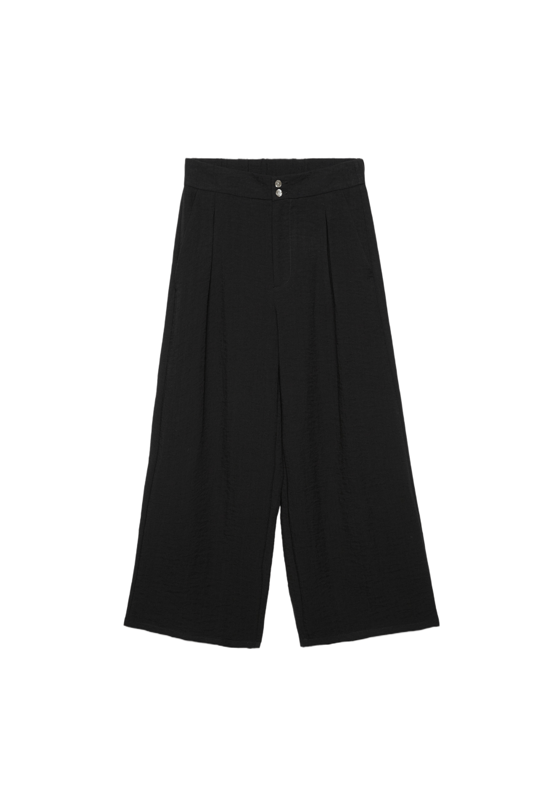 Keten görünümlü culotte pantolon - Görsel 9