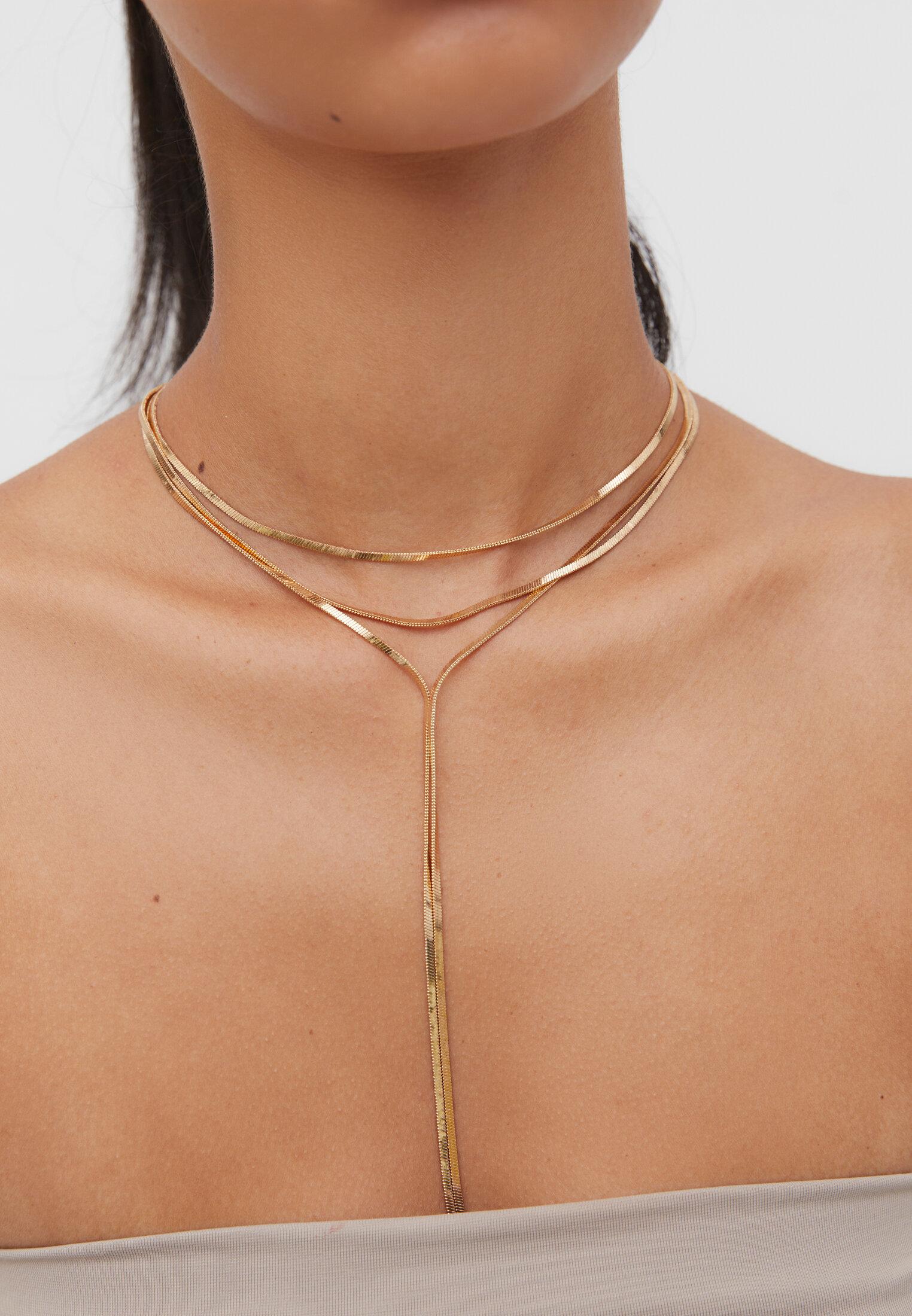 Long multi-chain necklace — Gold