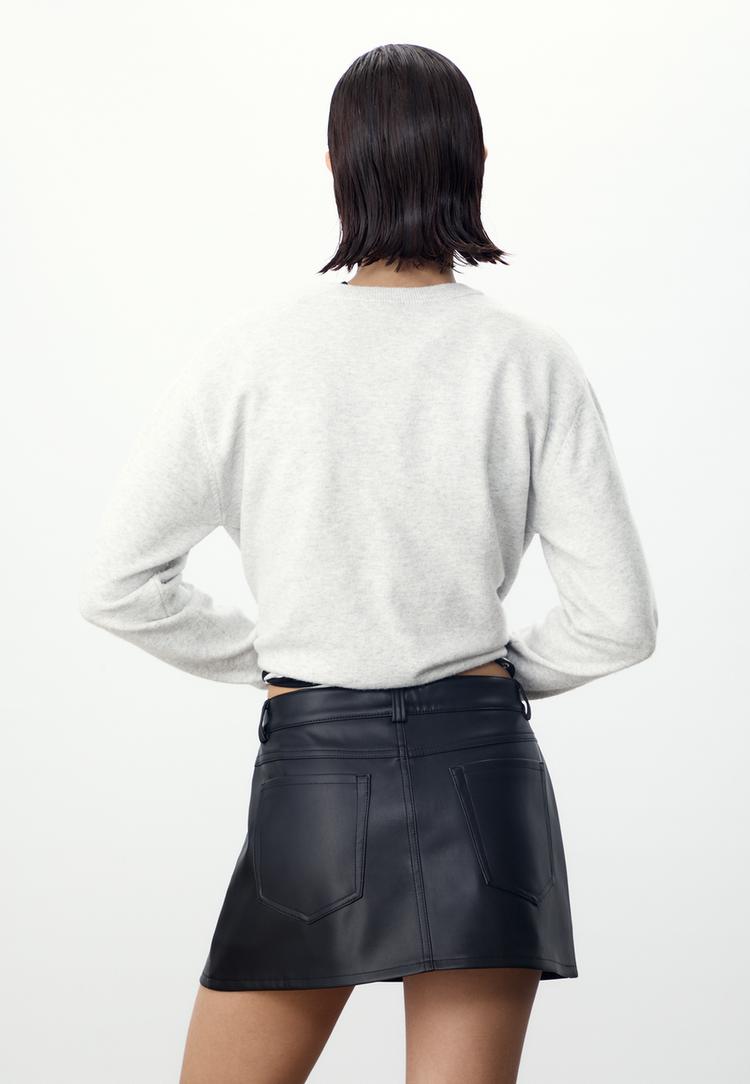 d62 leather effect mini skort