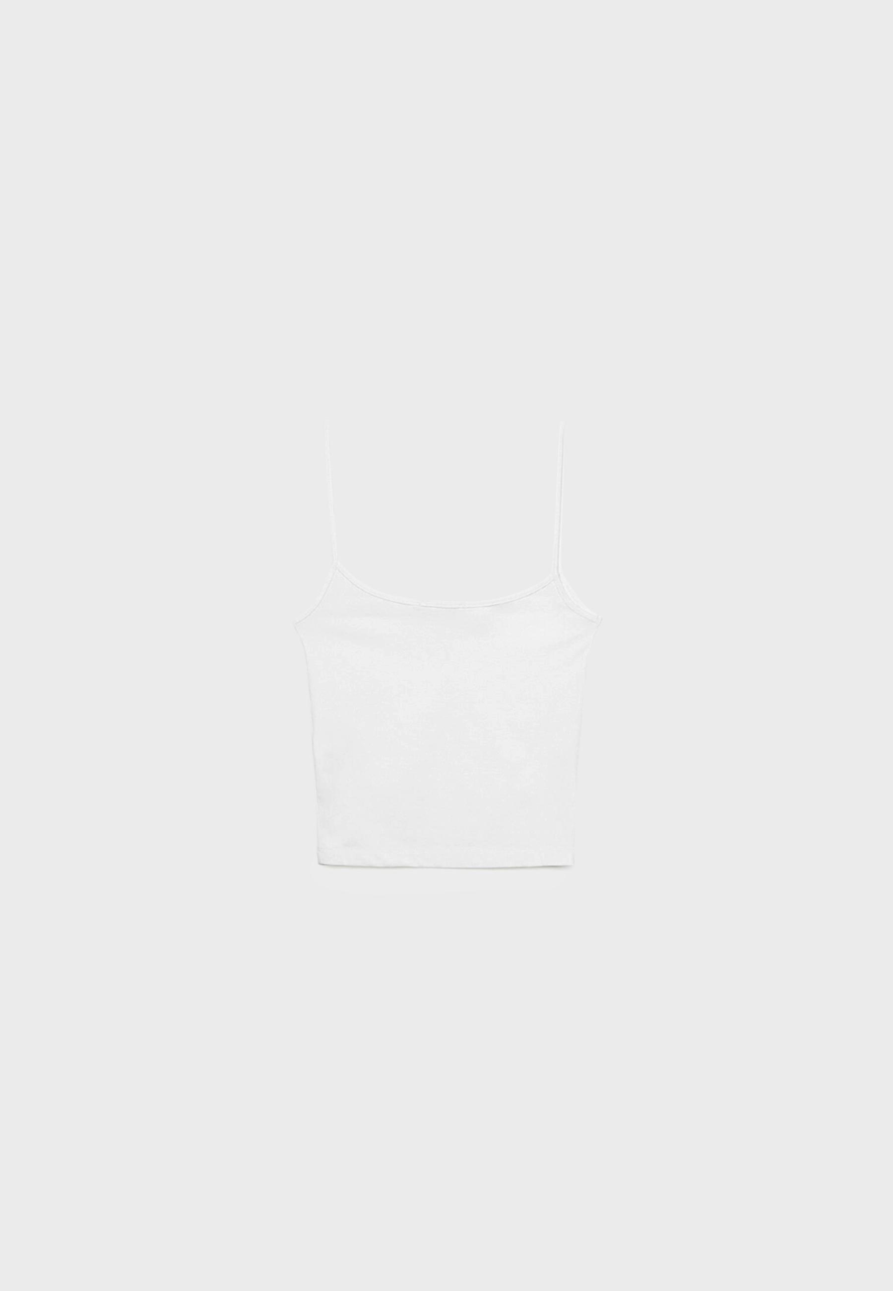 Strappy polyamide top — Ecru