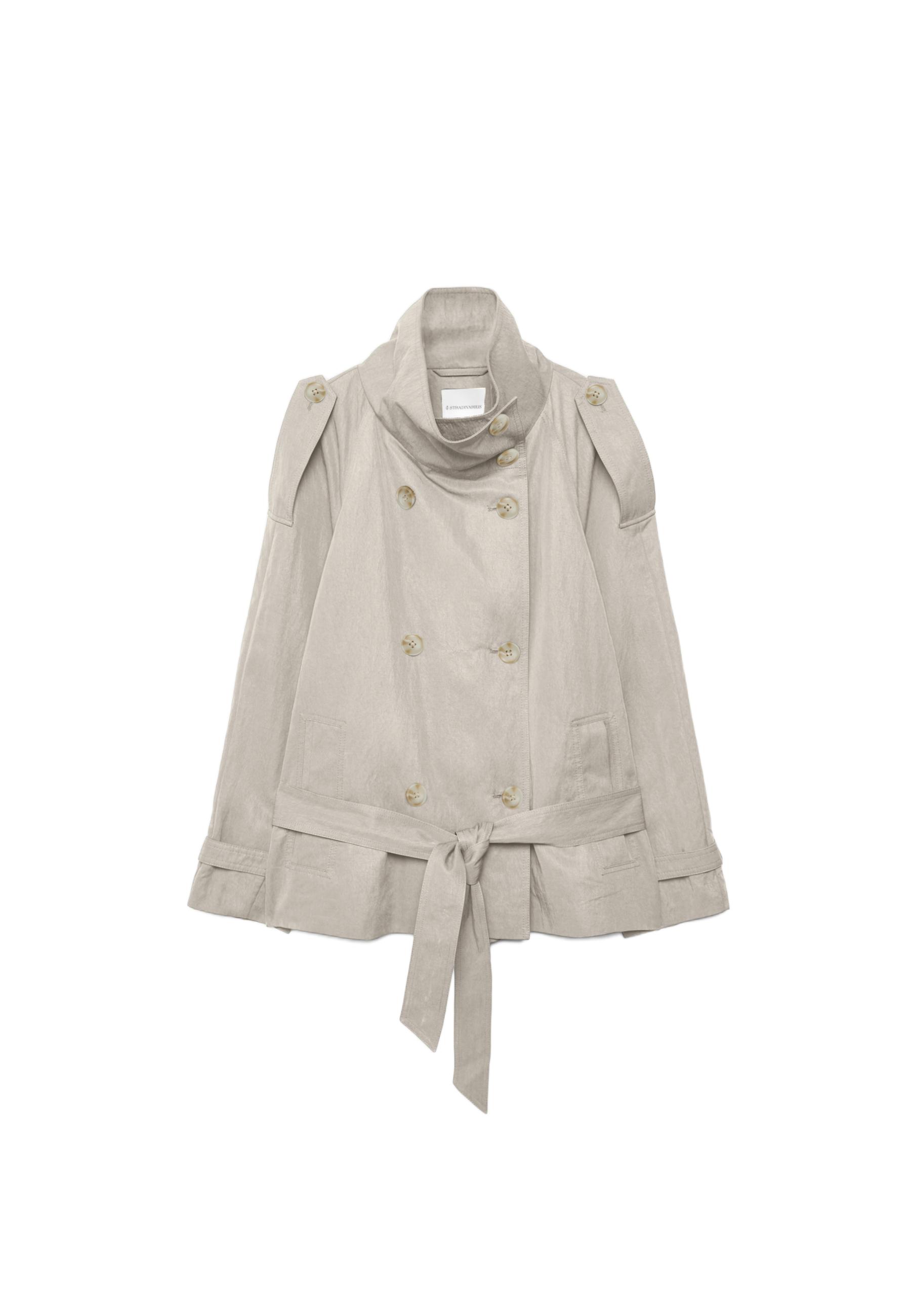High neck trench — Beige