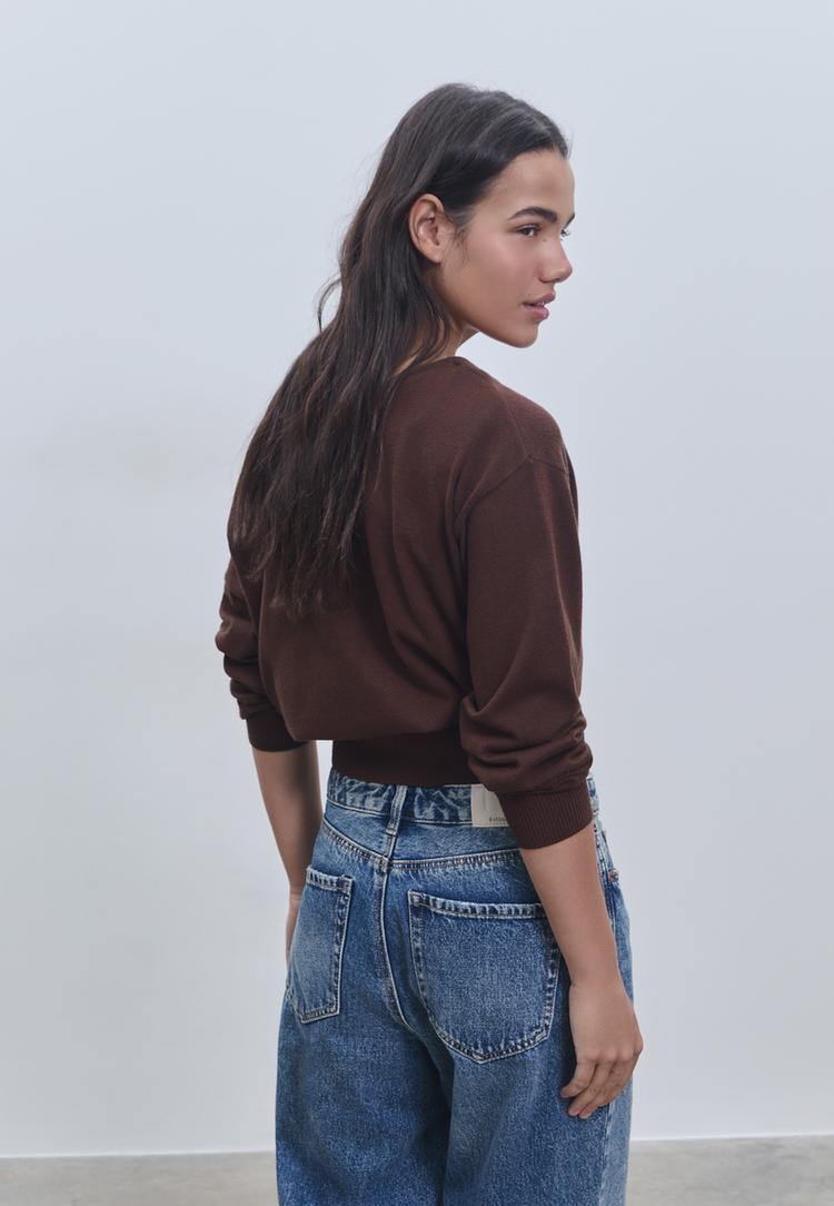 tricot trui met boothals