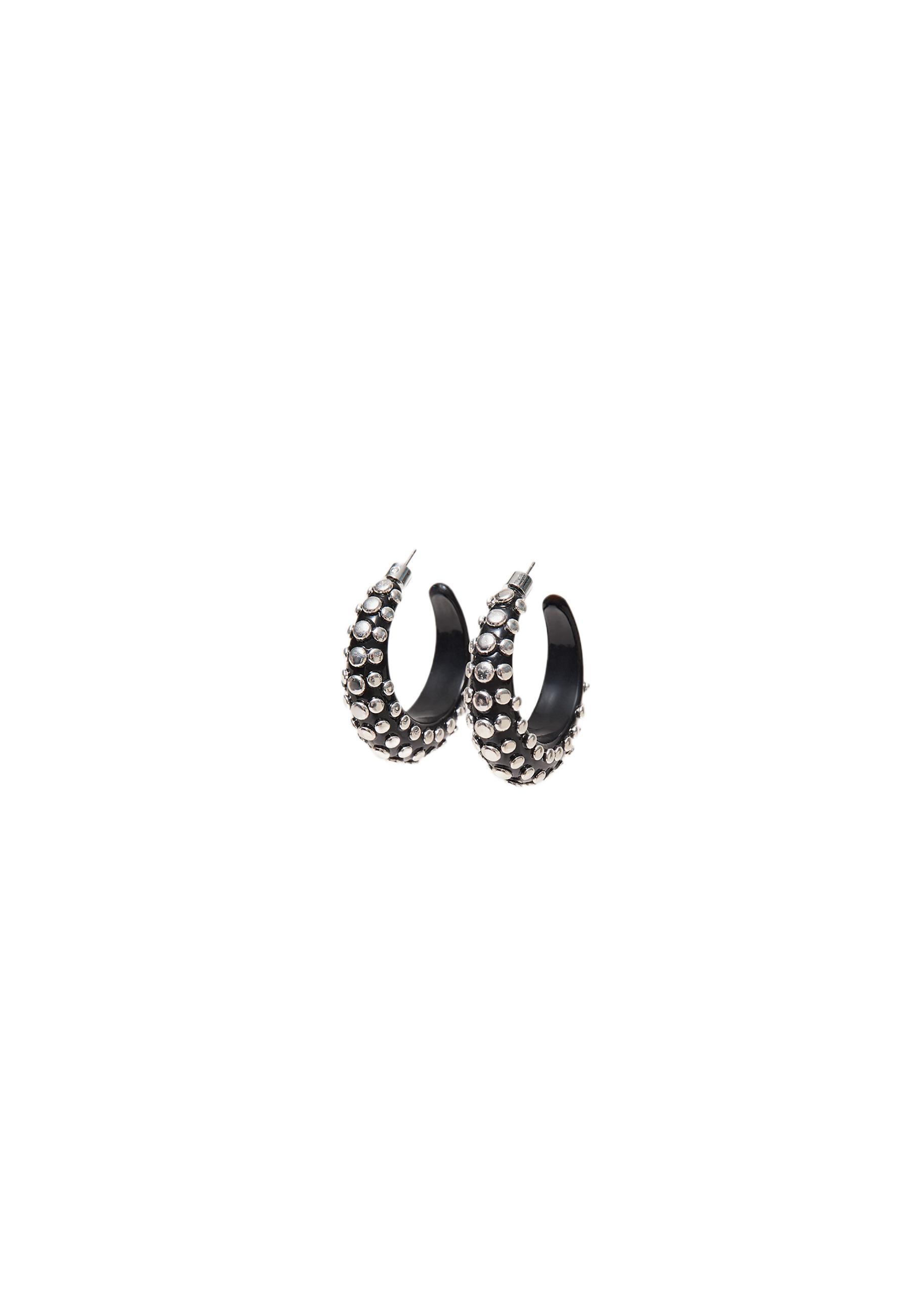 Stud hoop earrings — Black