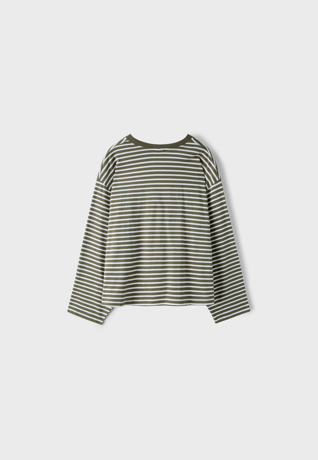 Striped long sleeve T-shirt — Khaki