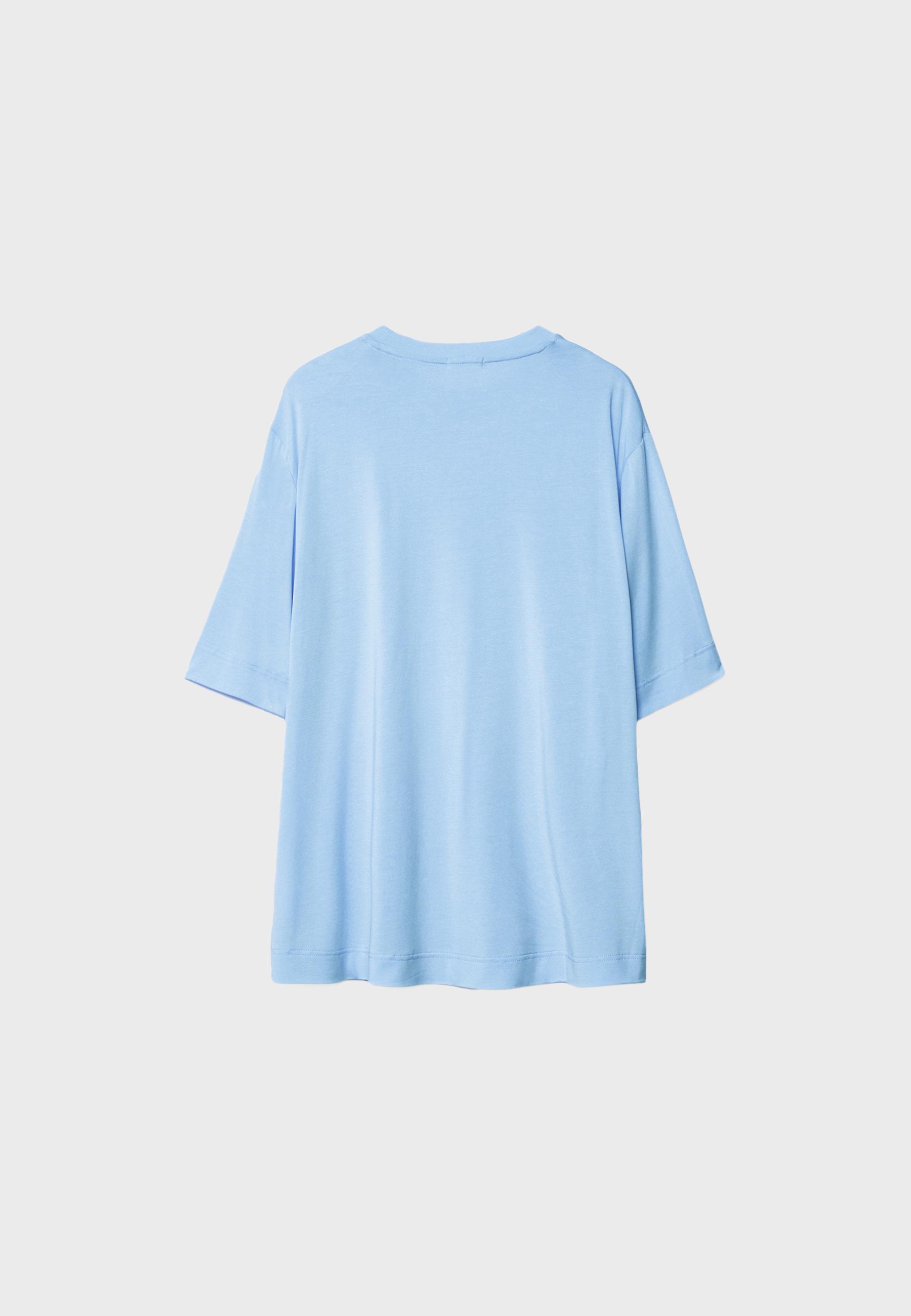 Soft-touch oversize turtleneck — Sky blue