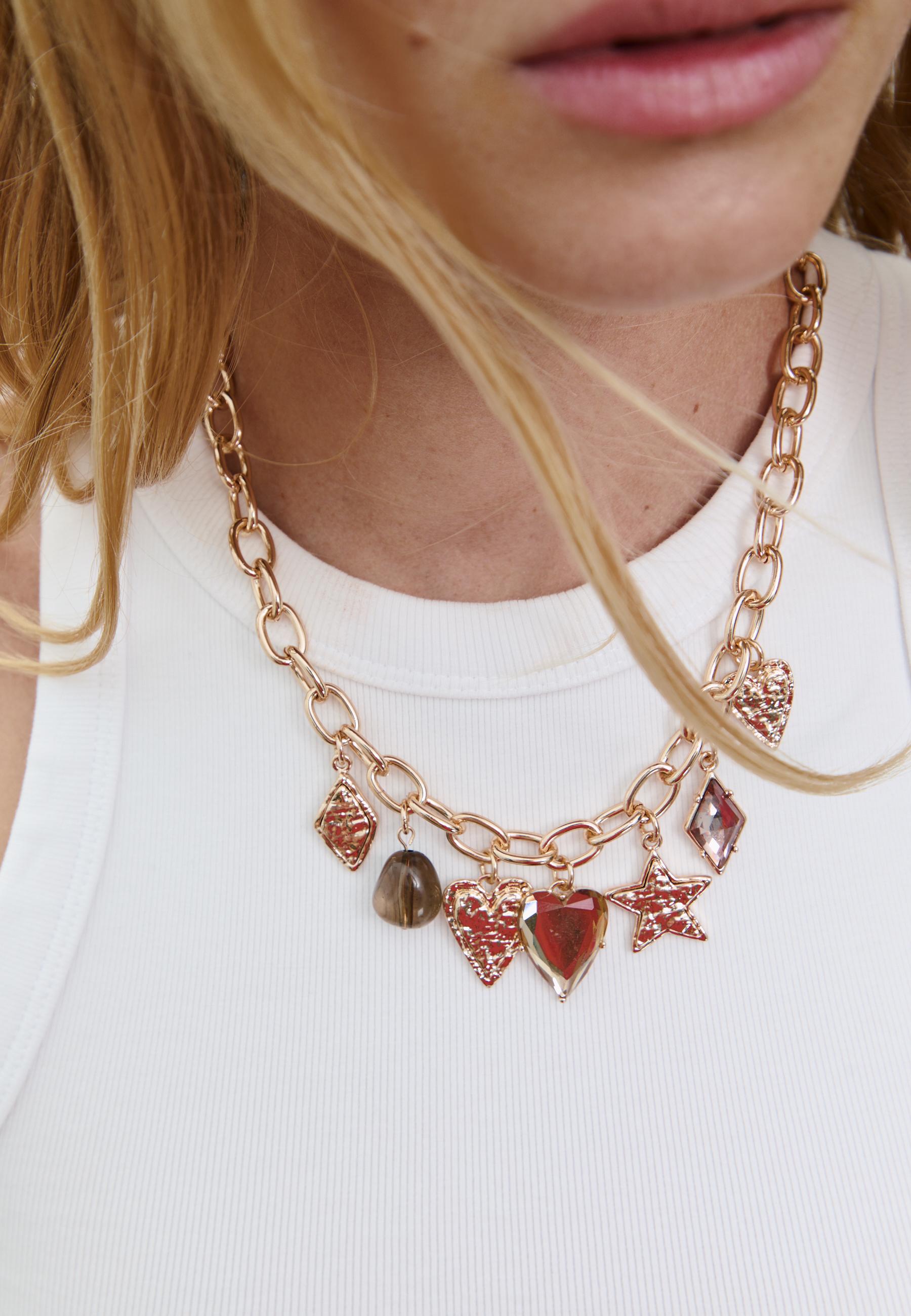 Set of 2 multi-charm necklaces - Women's fashion