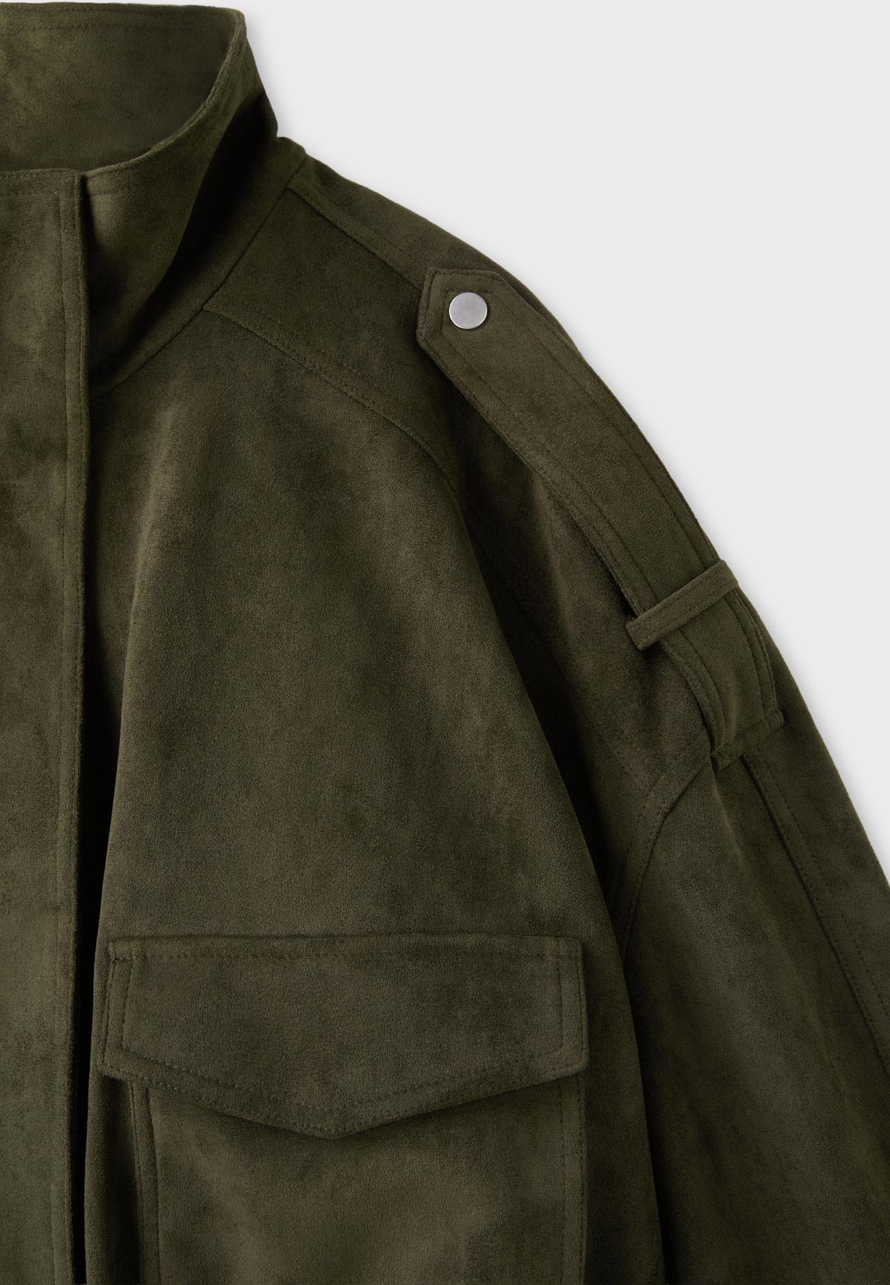 Oversize faux suede jacket — Khaki