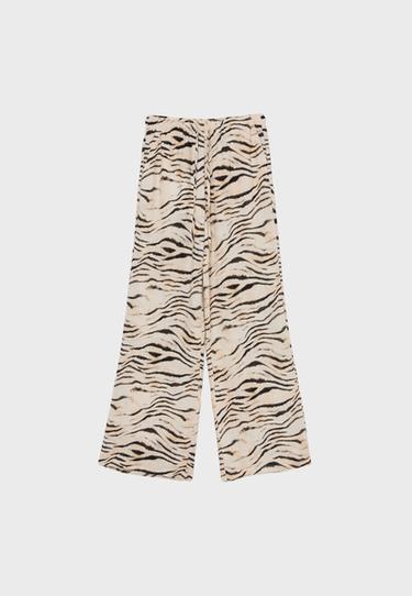 Straight-leg linen-effect trousers — Beige 7