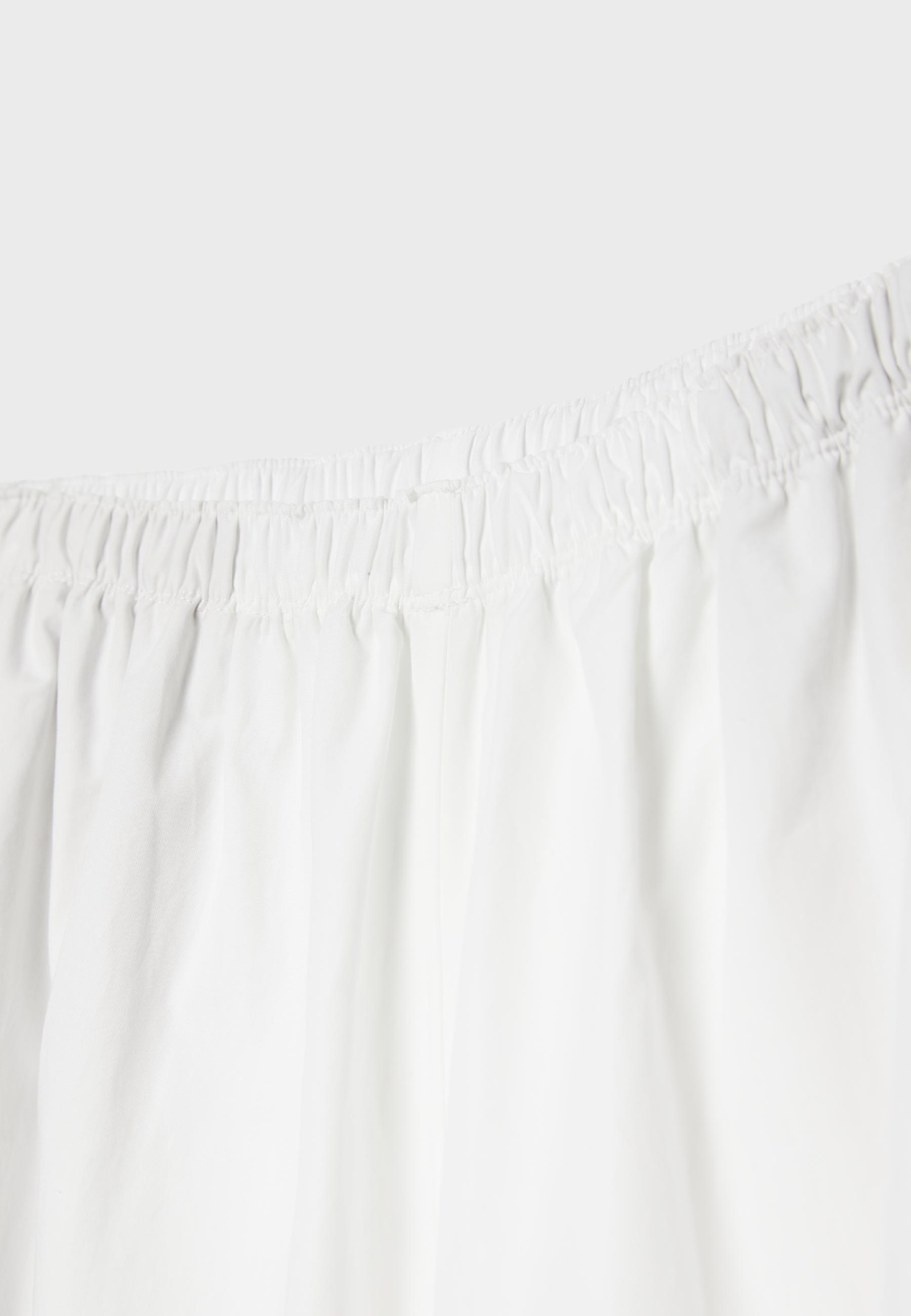 Printed voluminous trousers — White