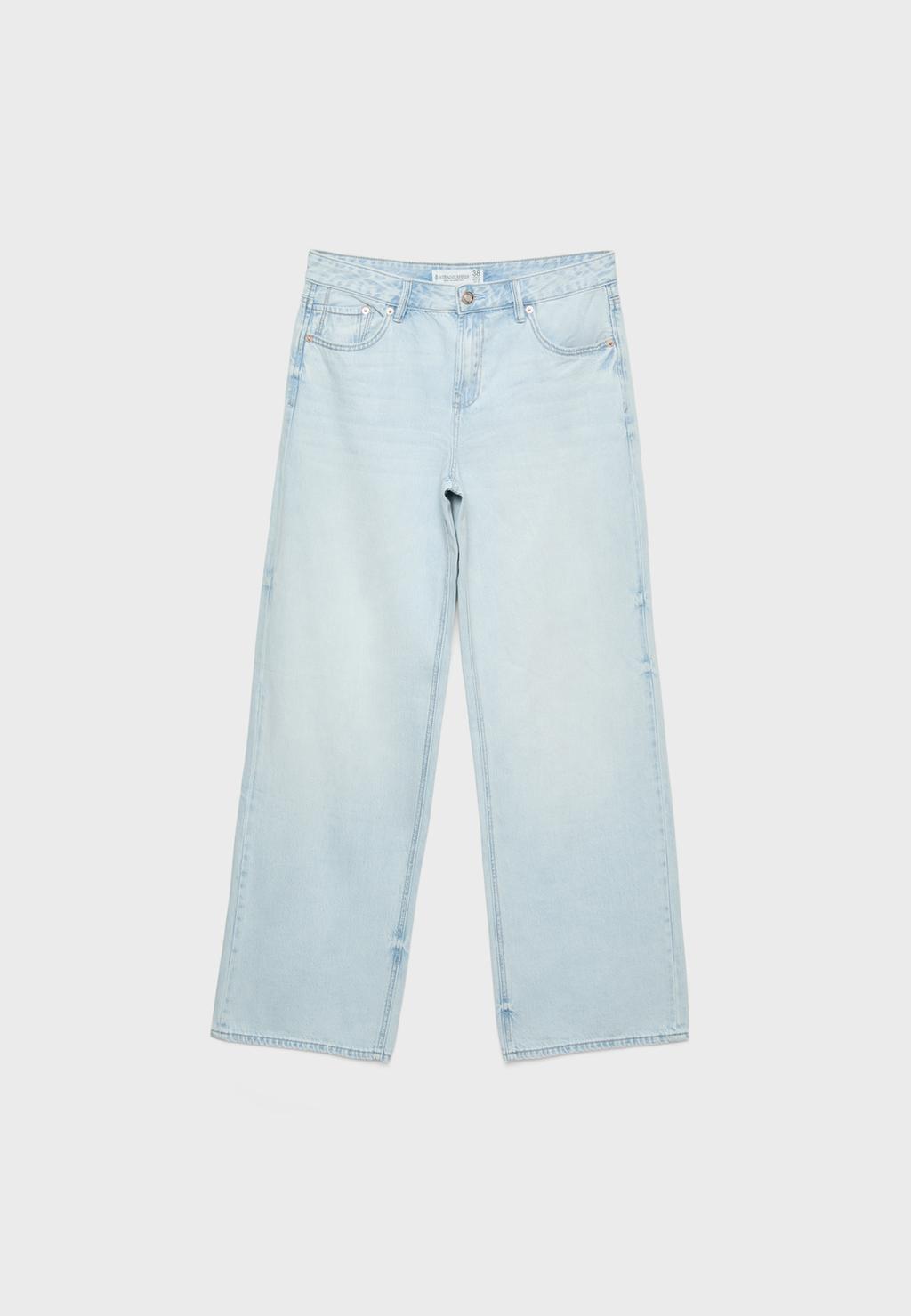 D91 Jeans mit tiefem, weitem Bein
