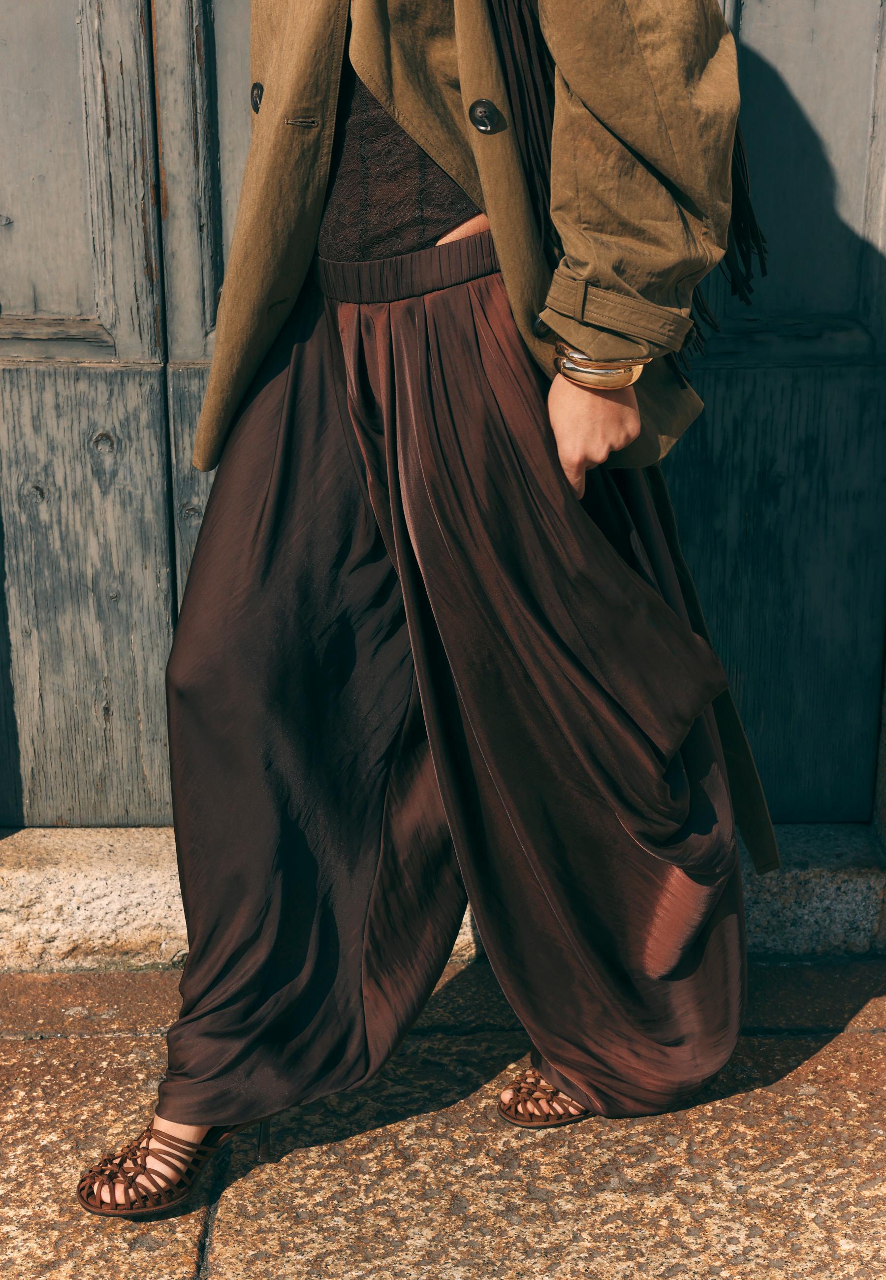 Super volume sarouel trousers — Brown