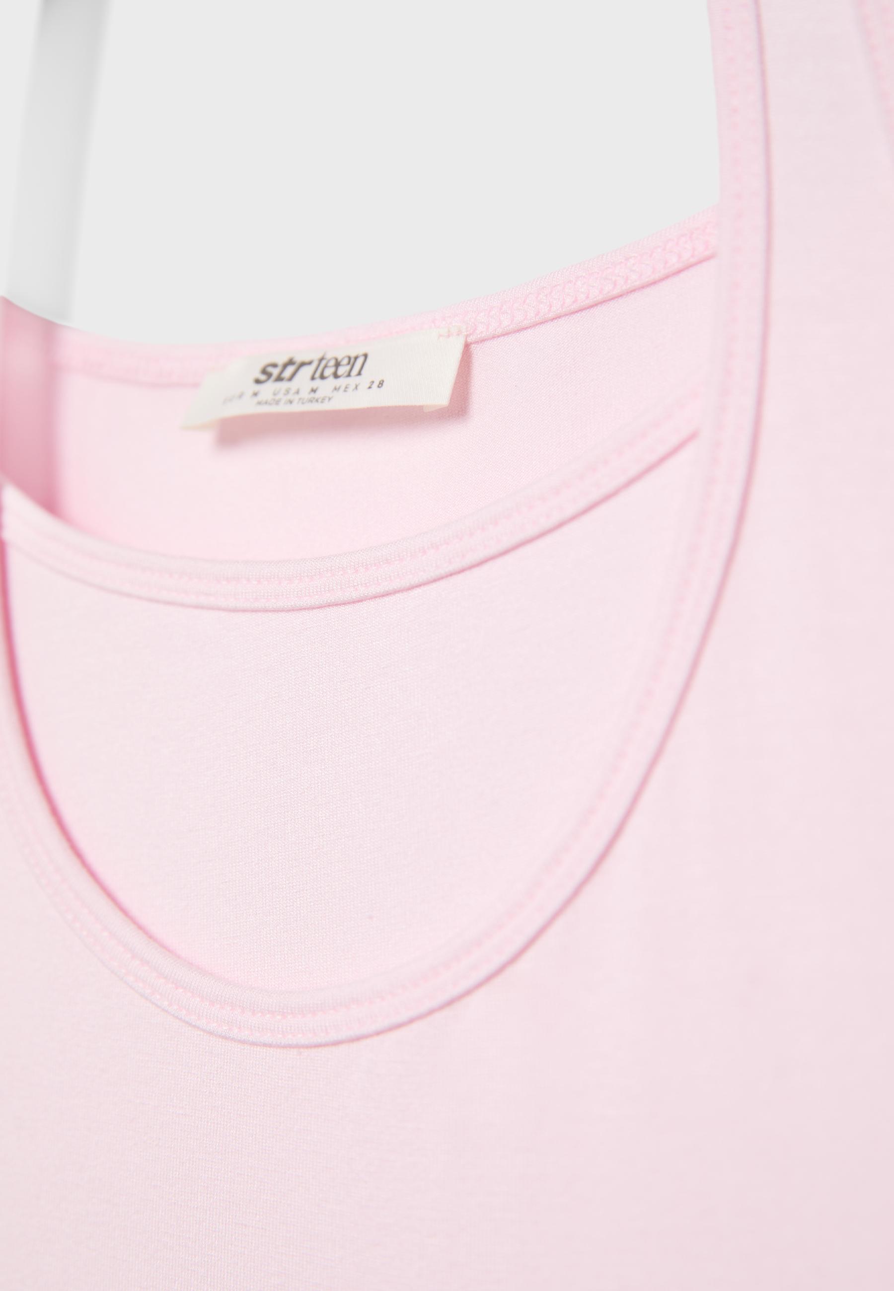 Double-layer short sleeve T-shirt — Pastel pink