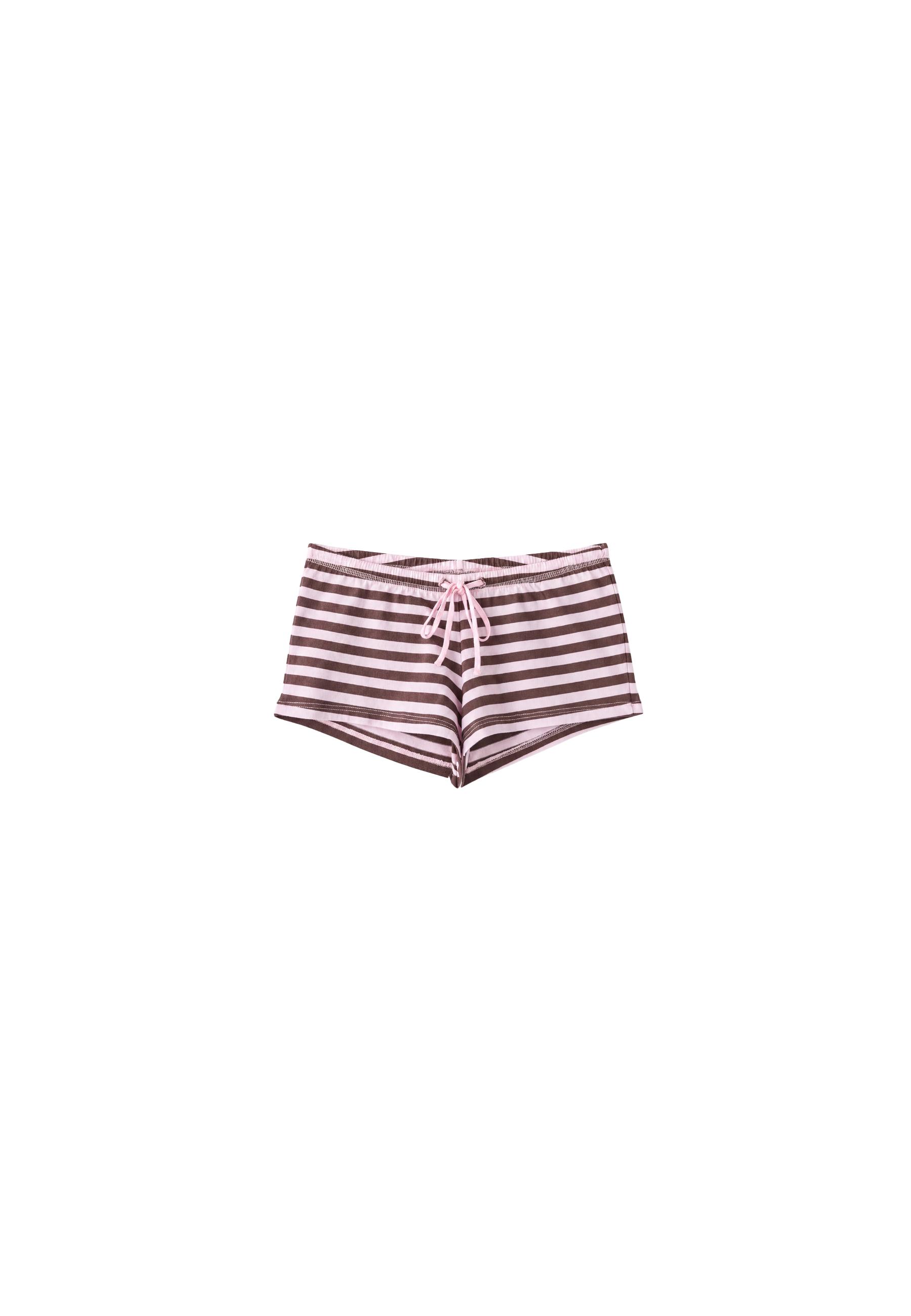 Striped mini shorts — Pale pink