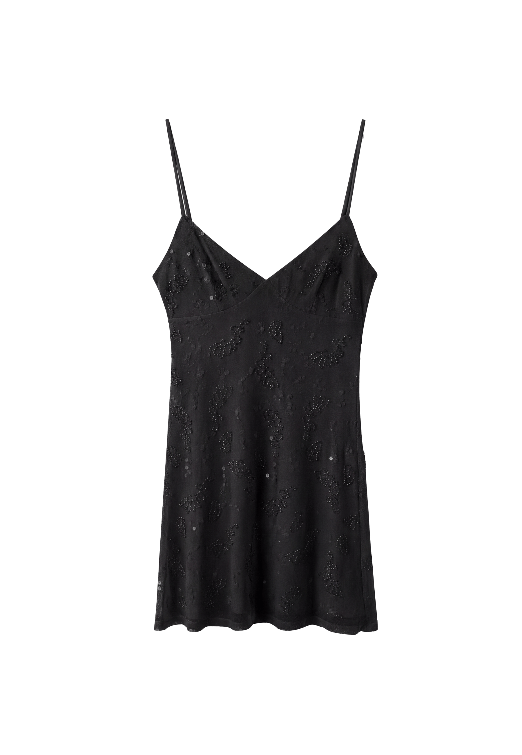 Rhinestone short dress — Black