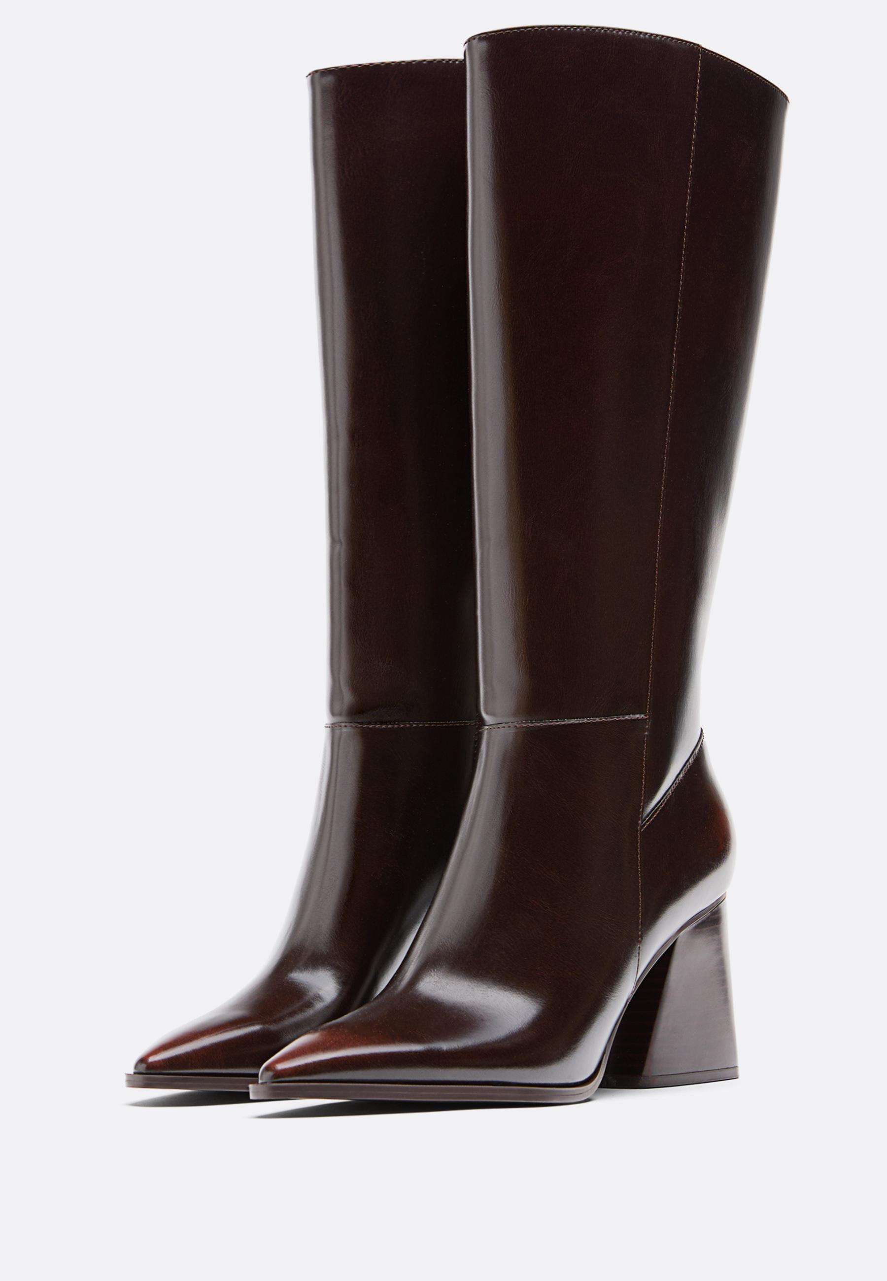 Brown High-Heel Boots — BROWN