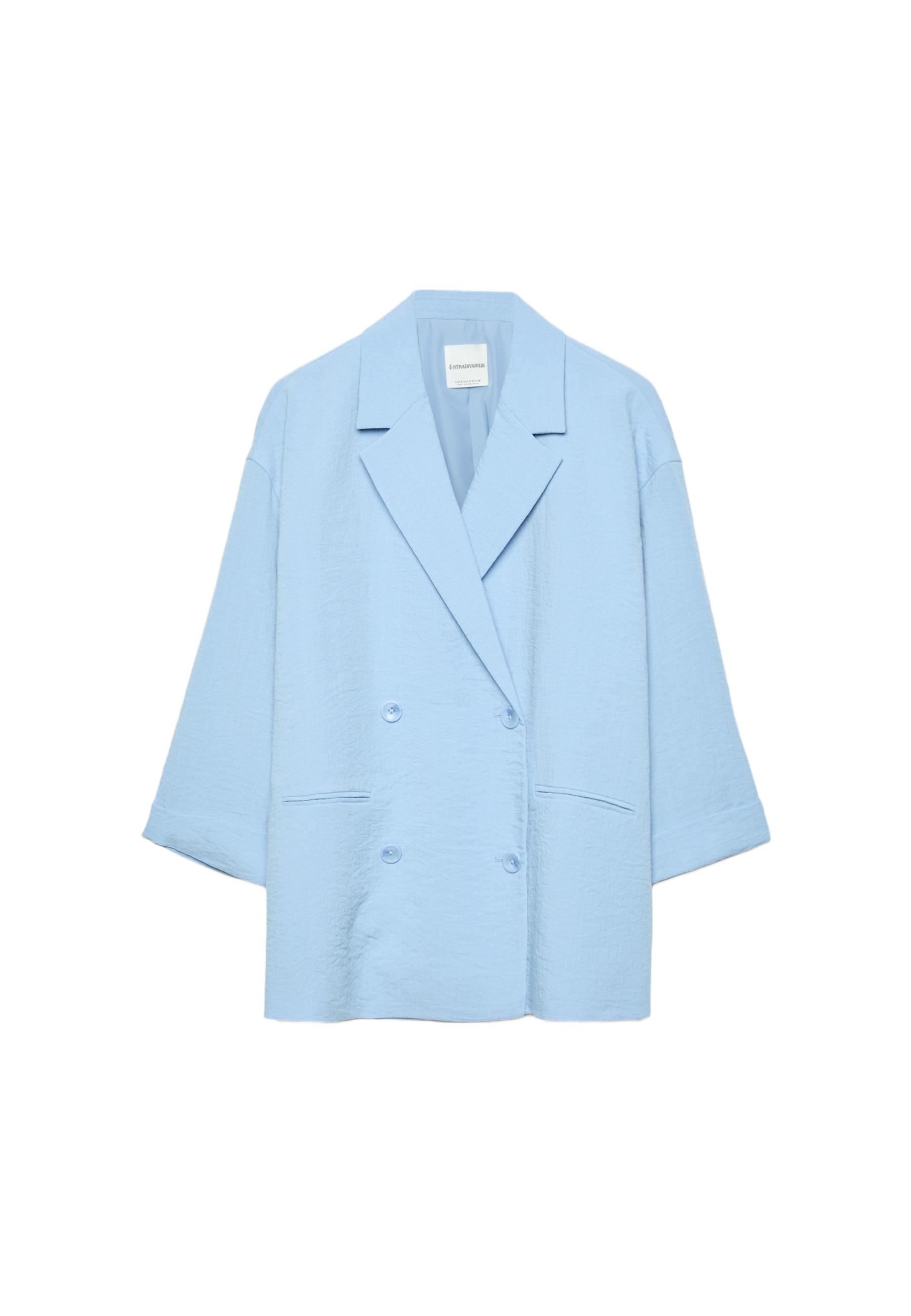 Flowing double-breasted blazer — Blue