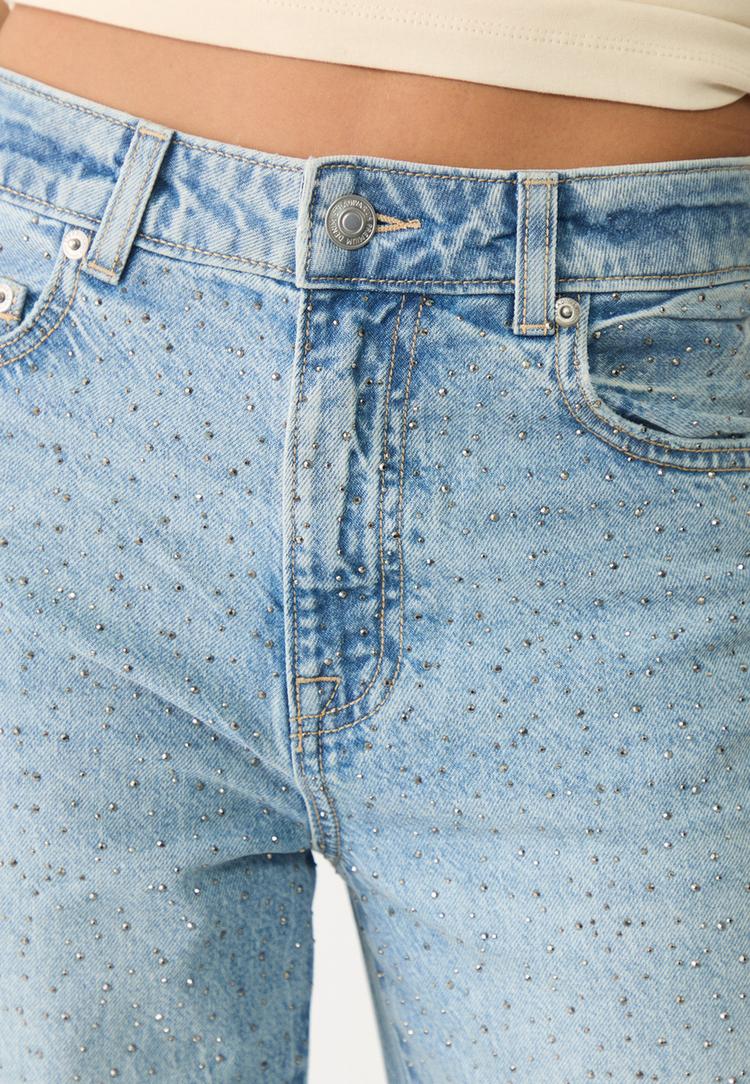 jeans straight fit brillos