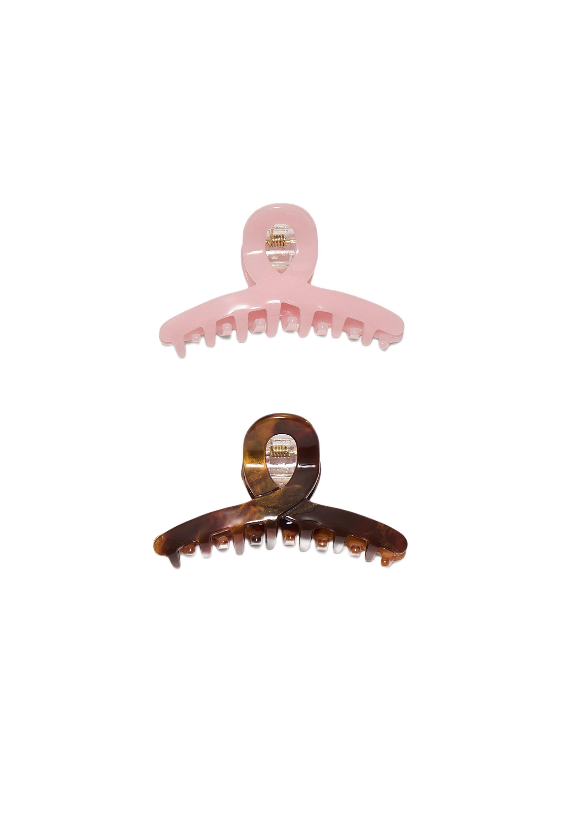 Set of 2 small clips — Pastel pink