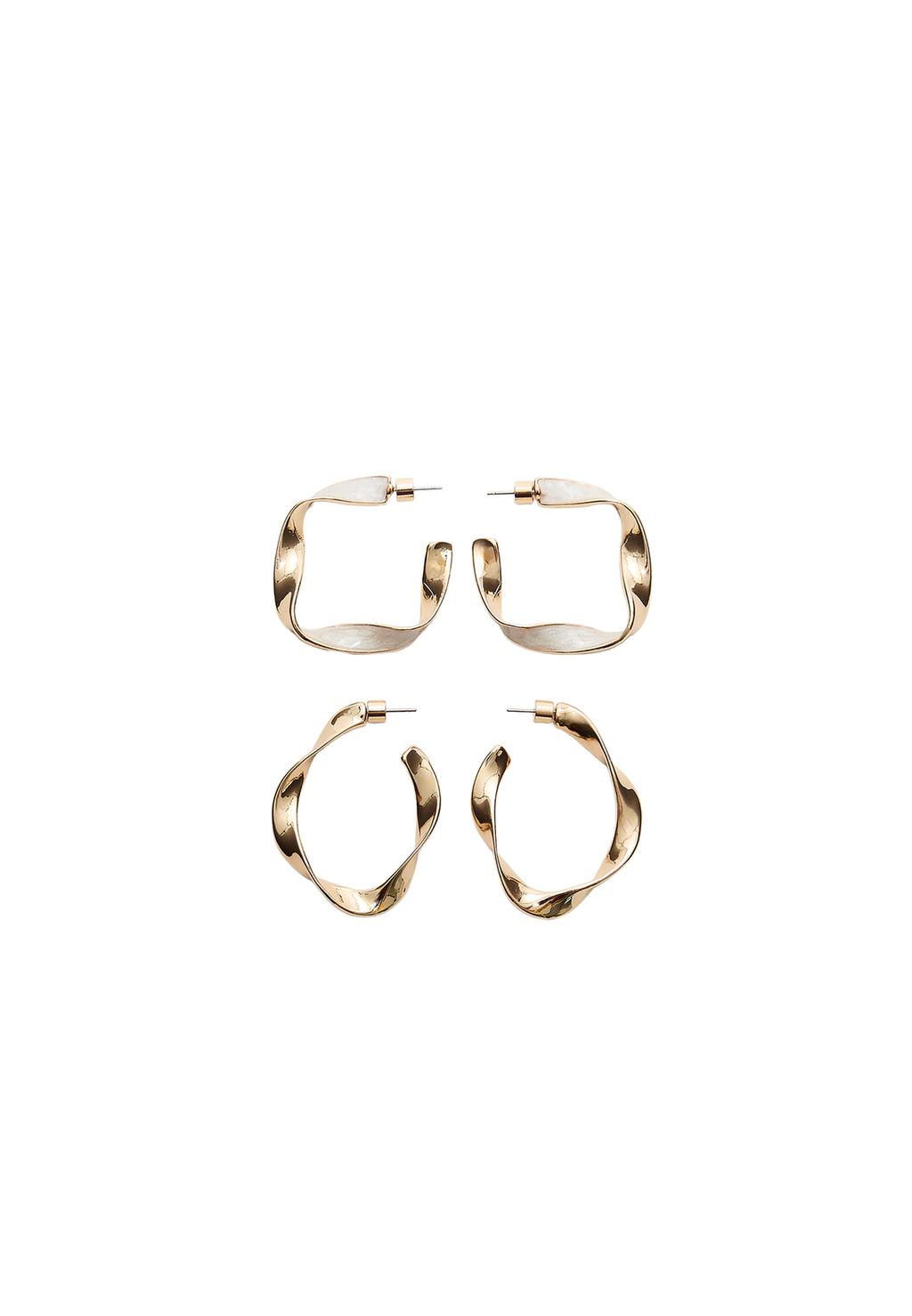 Set 9 pendientes aros irregulares enamel