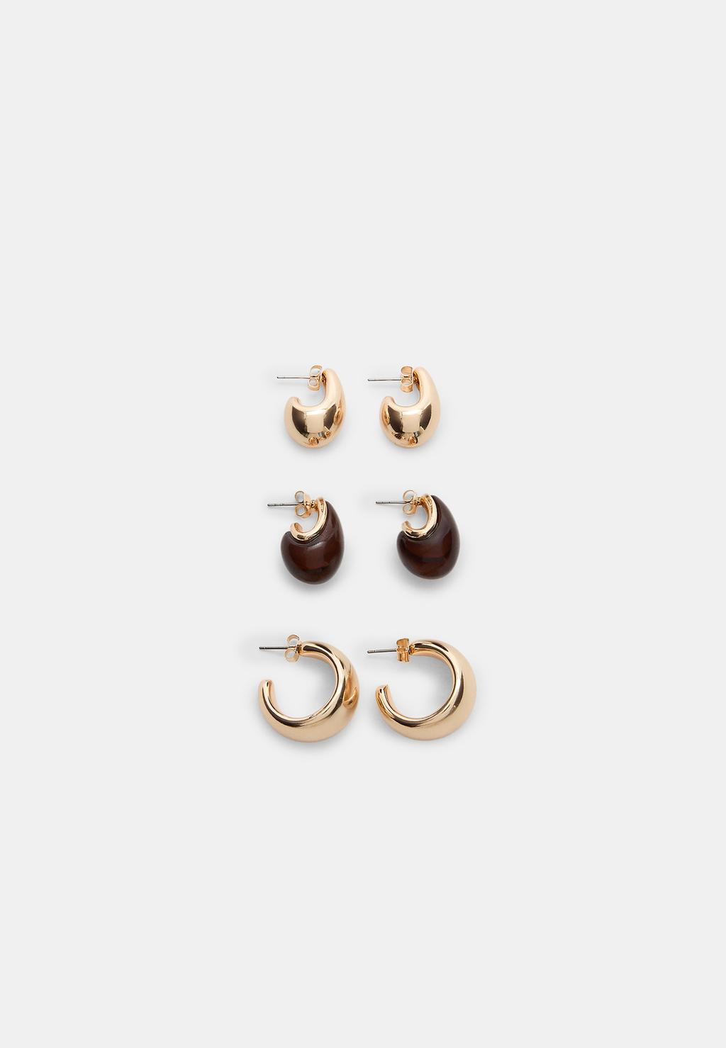 Set 3 pendientes mini volumen