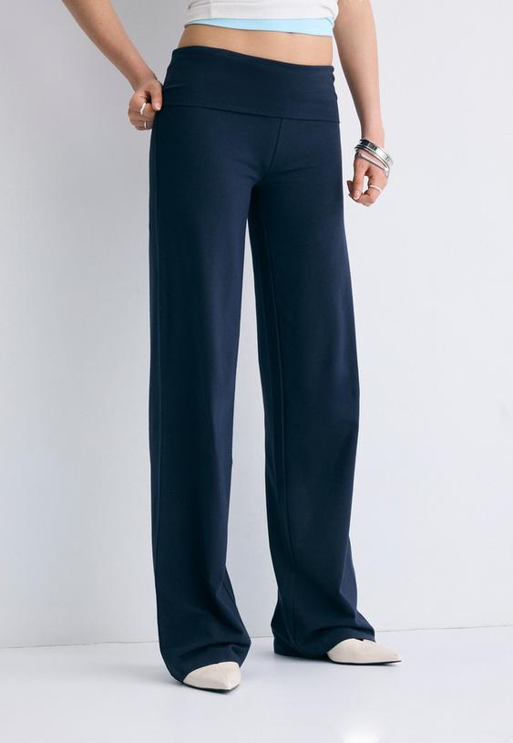pantaloni a leggings con cintura risvoltata l04548525