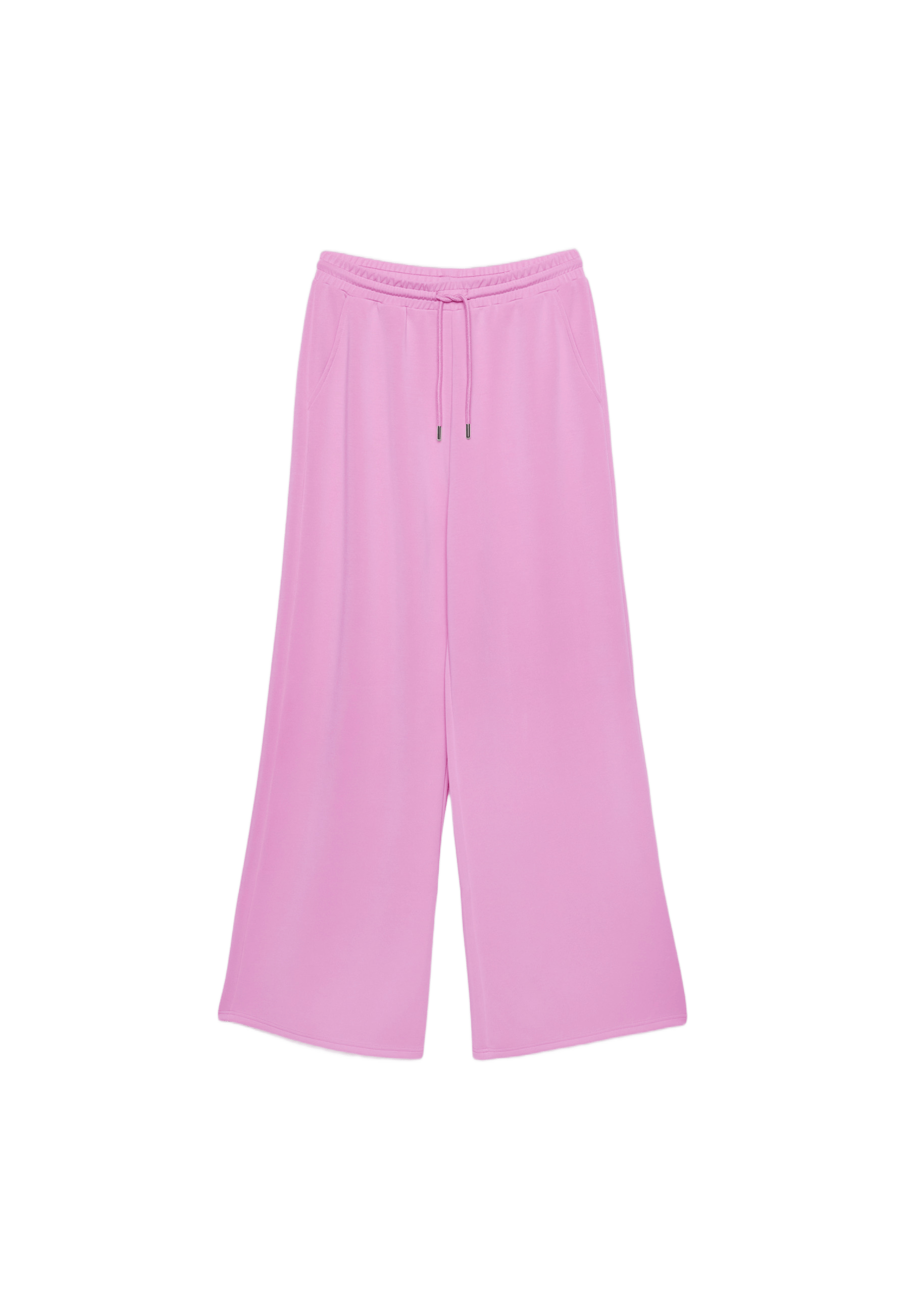 Soft-touch palazzo joggers — Bubblegum pink