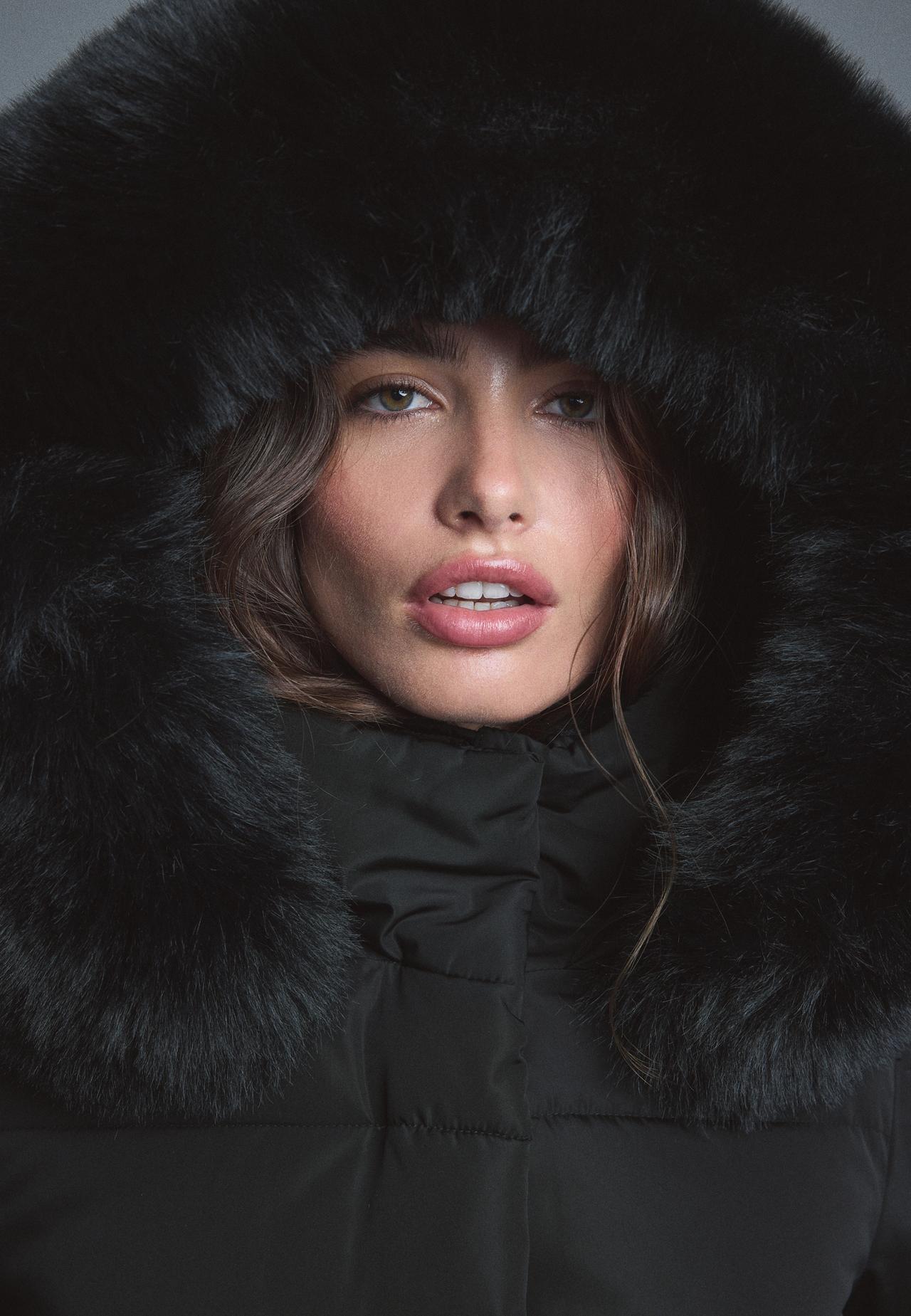 Fitted padded coat — Black