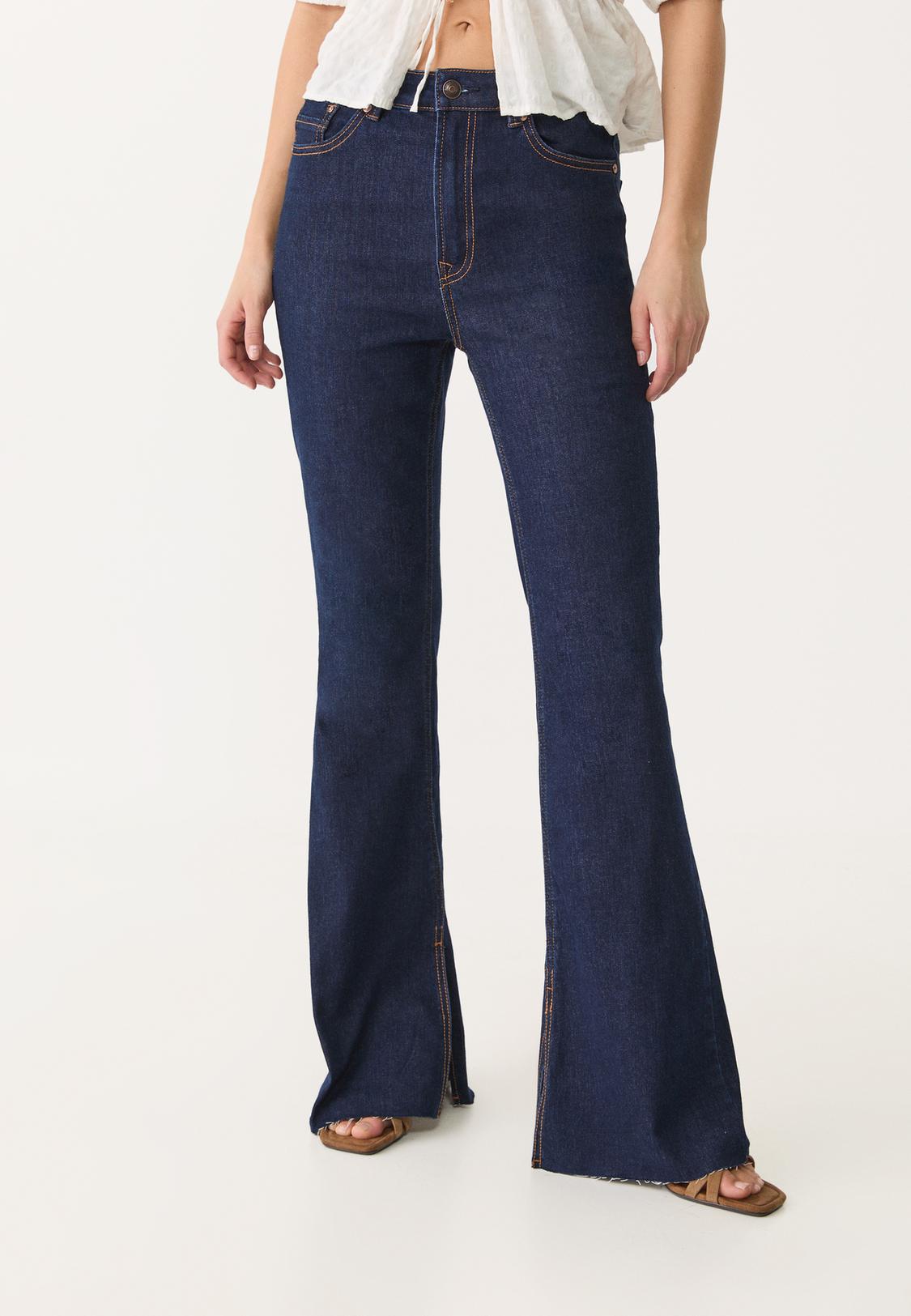 Trousers Pantalones Largos Stradivarius D74 Slit Fit Flared Jeans