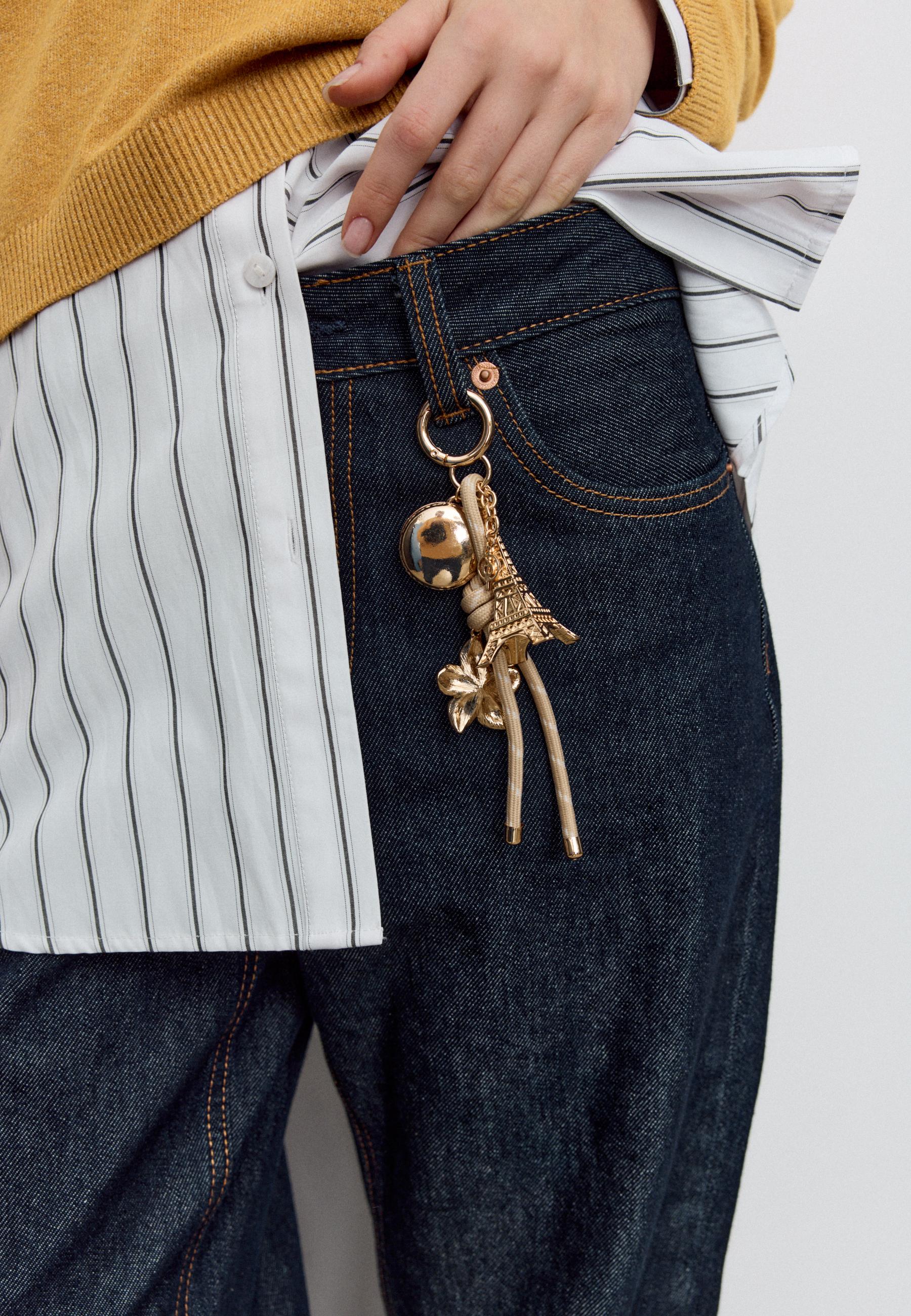 Eiffel Tower and Macarons Charm Keyring — Brown