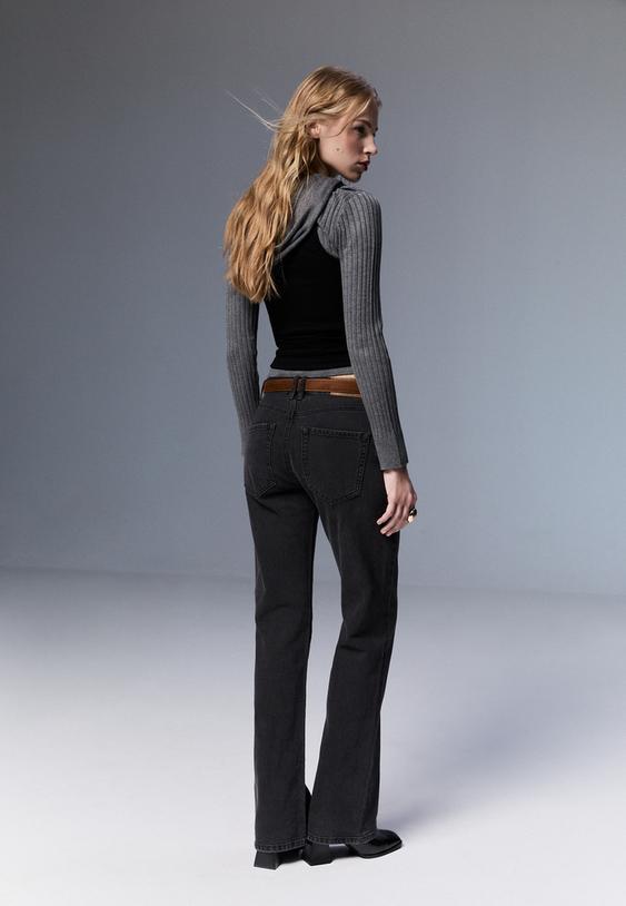 d68 kemerli bootcut jean