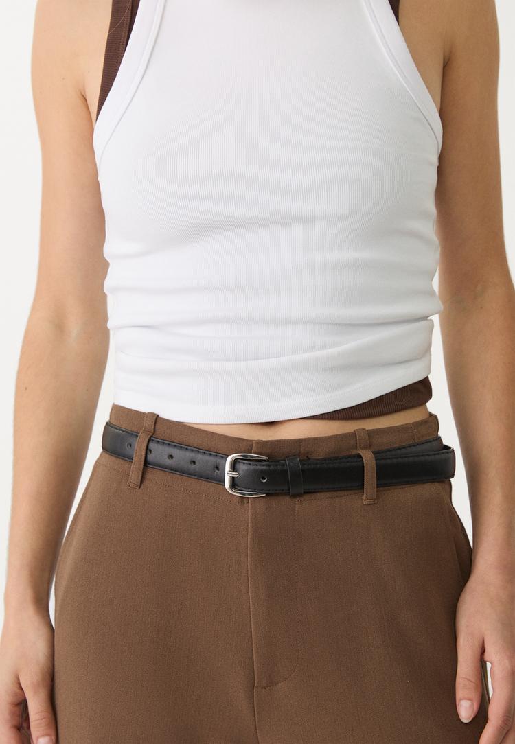 pantalon fluido recto vestir cinturon